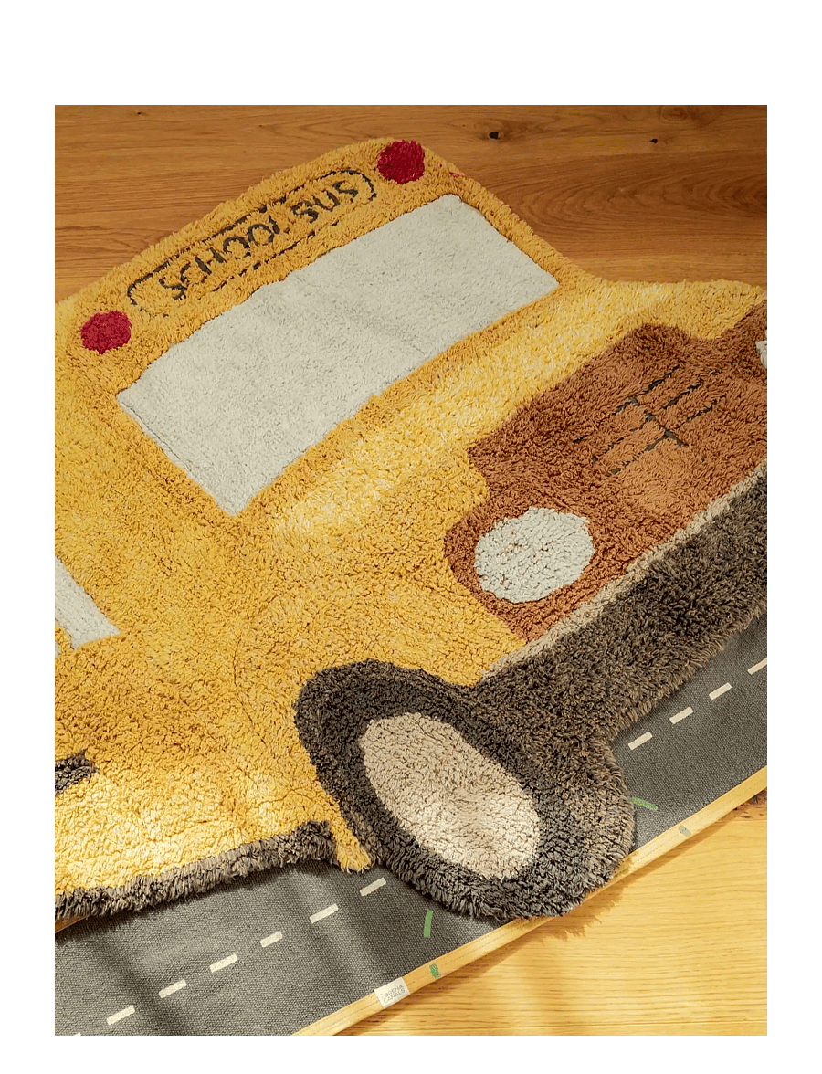 Lorena Canals - Washable Rug School Bus - asymmetrische teppiche - corn silk, light honey, dark honey, vanilla, honey, bright grey, pale blue, soil brown, dark grey, n - 3