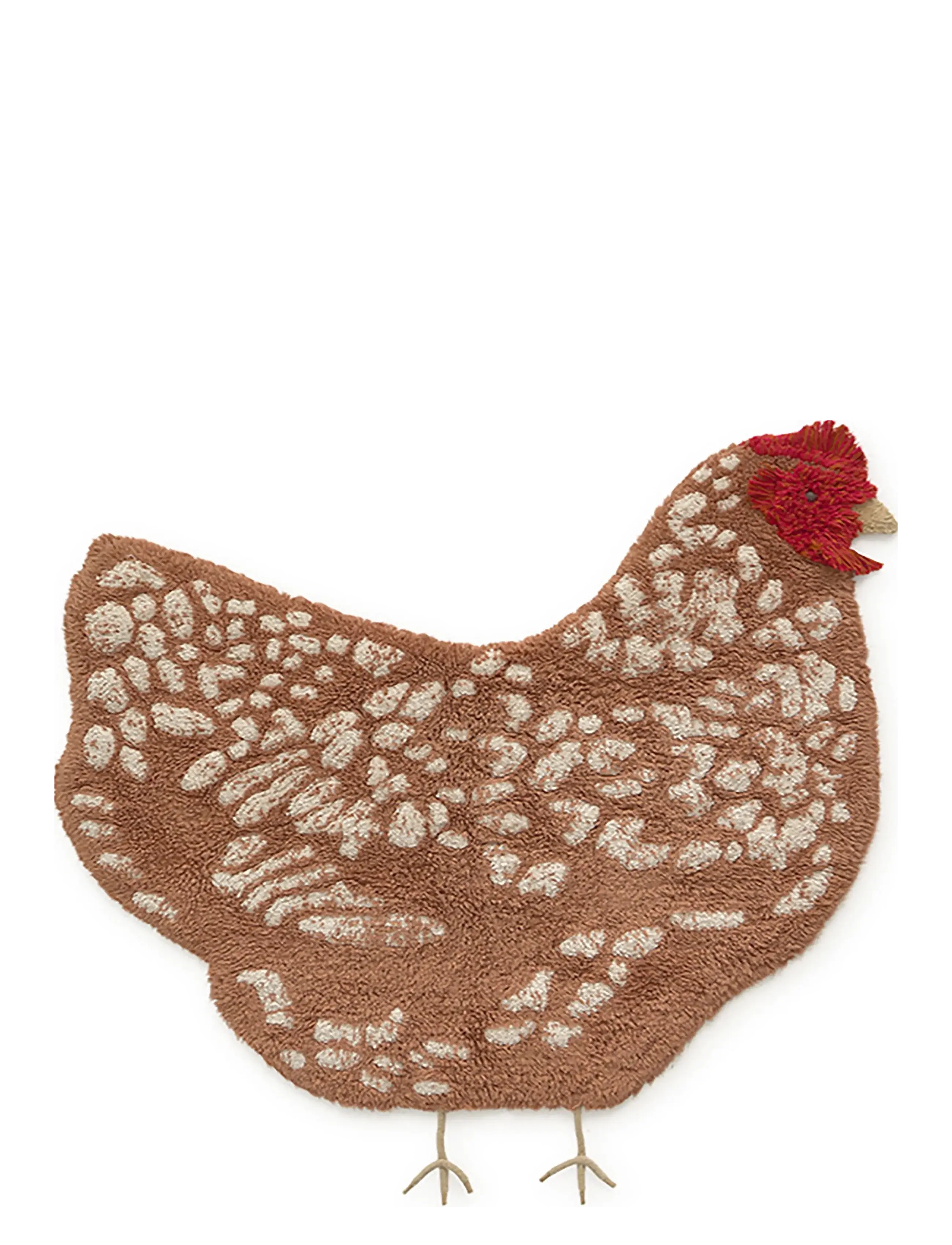 Lorena Canals Washable Rug Chicken, Asymmetrisk tæppe, Brun, Str: 110X 100CM