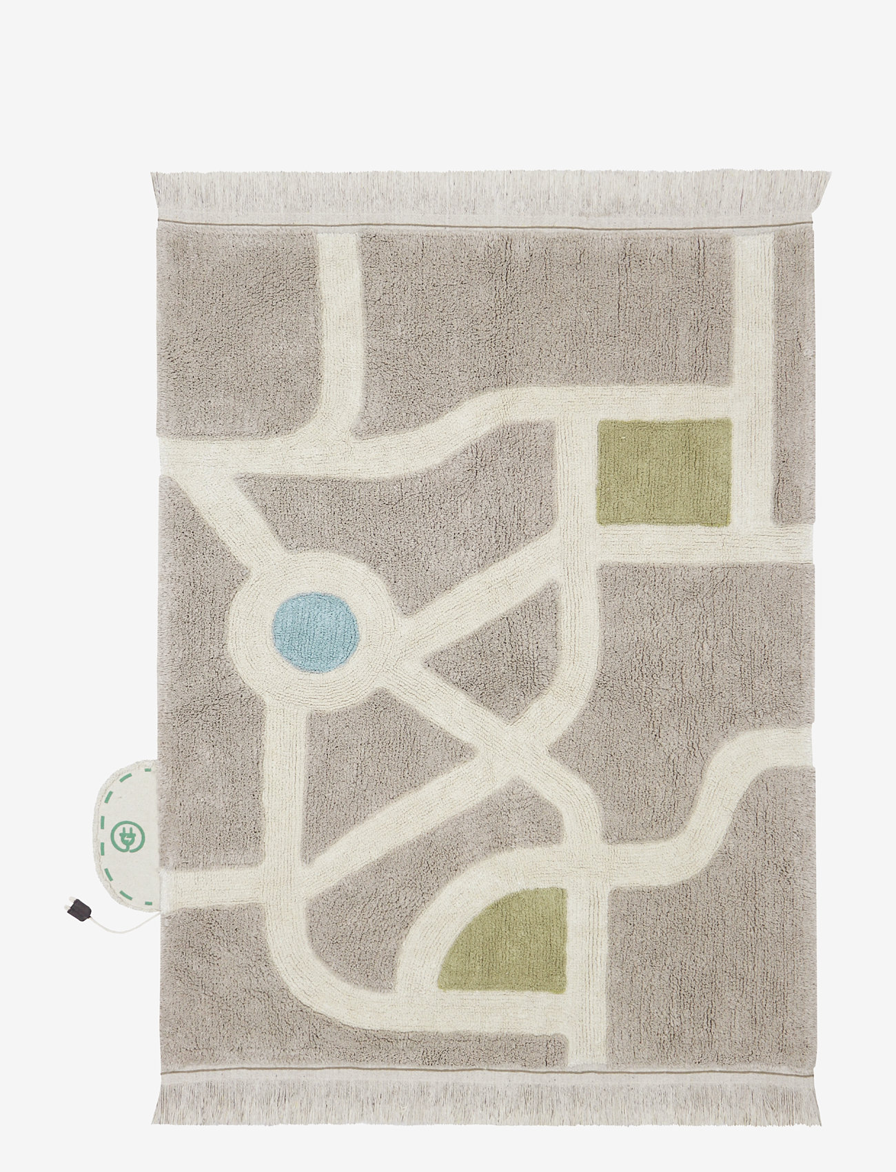 Lorena Canals - Washable Play Rug EcoCity - vaibad - grey, green - 1