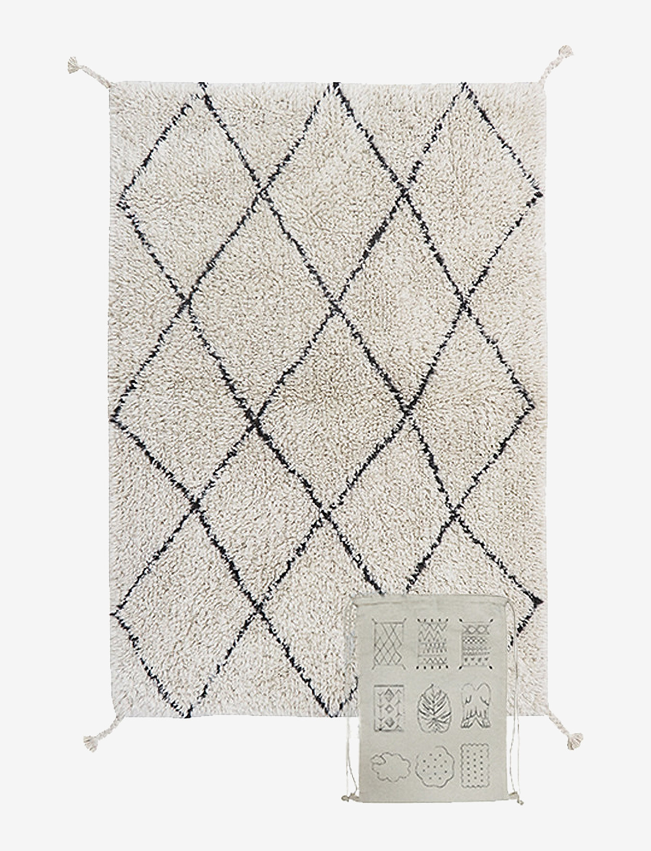 Lorena Canals - Washable rug Mini Bereber - vaibad - natural, black - 1