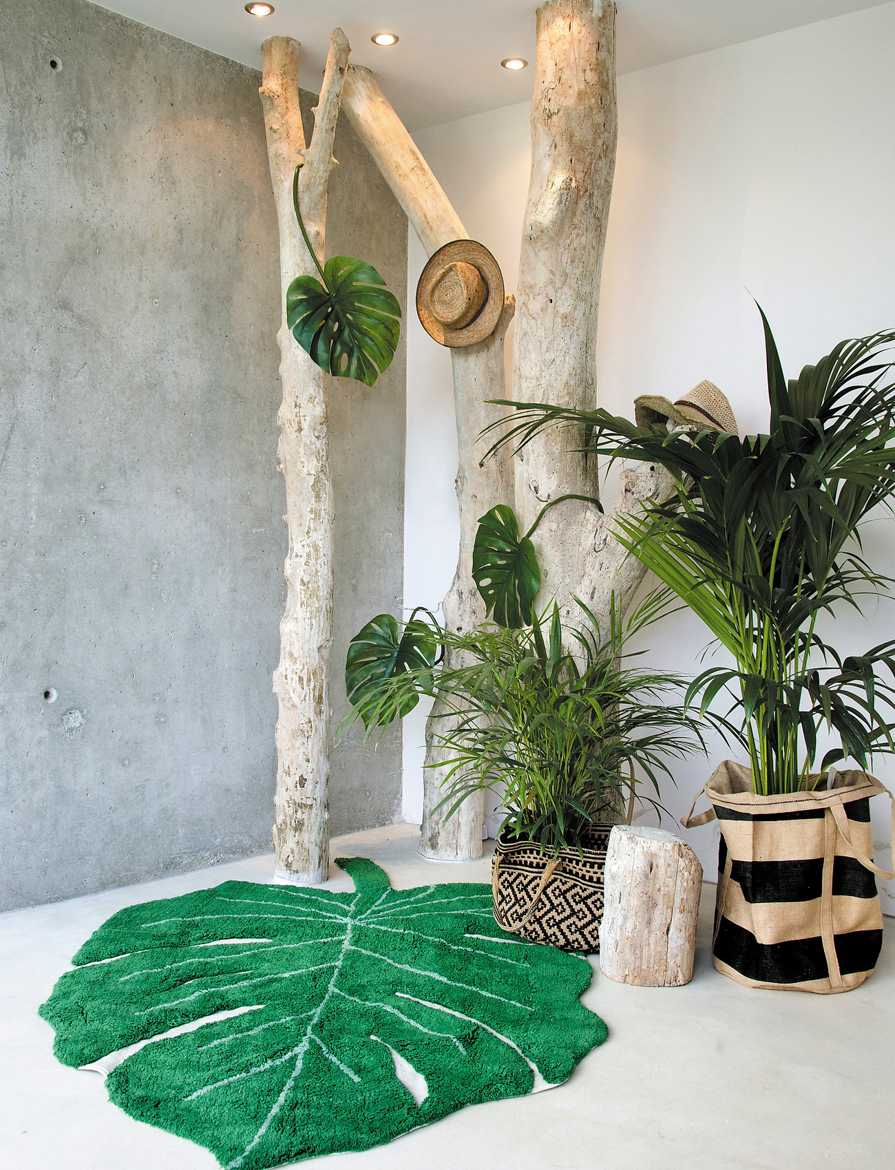 Lorena Canals Monstera Leaf, 120X180 cm, Green, Tæpper Og Plaider > Asymmetriske Tæpper, Børn