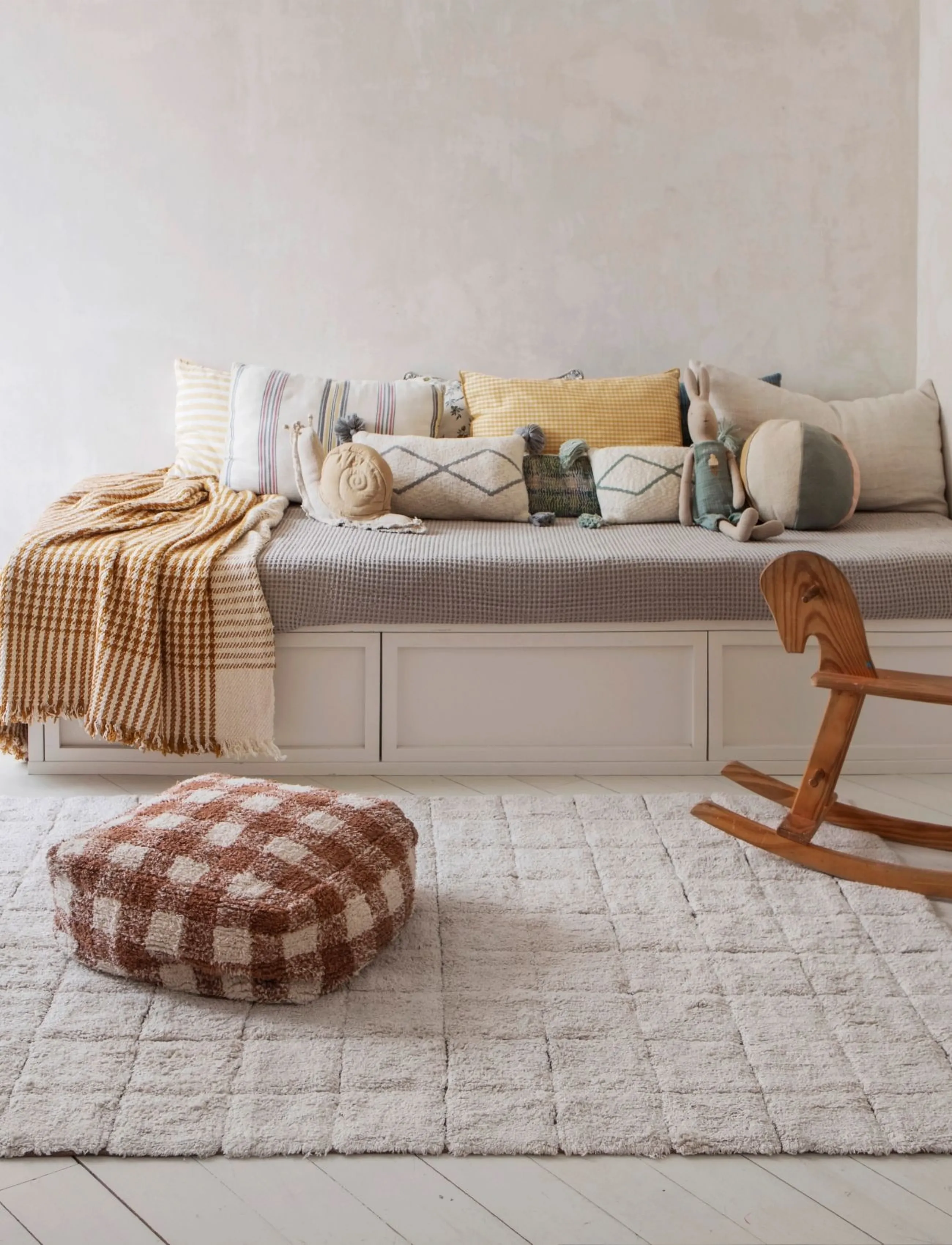Lorena Canals - Washable Rug Mosaic - tapis en coton & tapis recyclé - toffee, natural - 2
