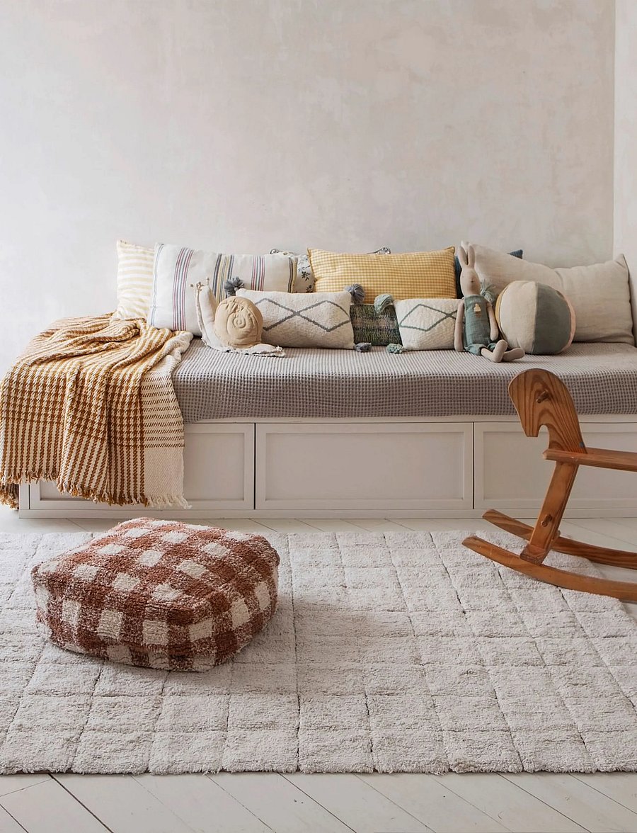 Lorena Canals - Washable Rug Mosaic - tapis en coton & tapis recyclé - toffee, natural - 2