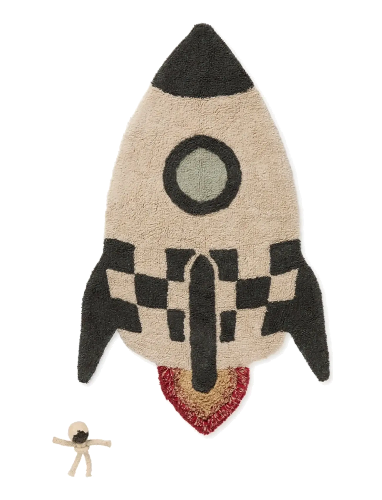 Lorena Canals Washable Rug Rocket - Kids home - NATURAL, DARK GREY, TRAZO GREEN, BLUE SAGE, LIGHT HONEY, NEW TERRACOTA, RED / beige
