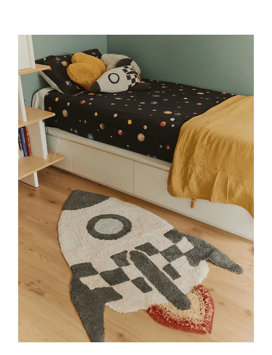 Lorena Canals - Washable Rug Rocket - asymmetriske tepper - natural, dark grey, trazo green, blue sage, light honey, new terracota, red - 1