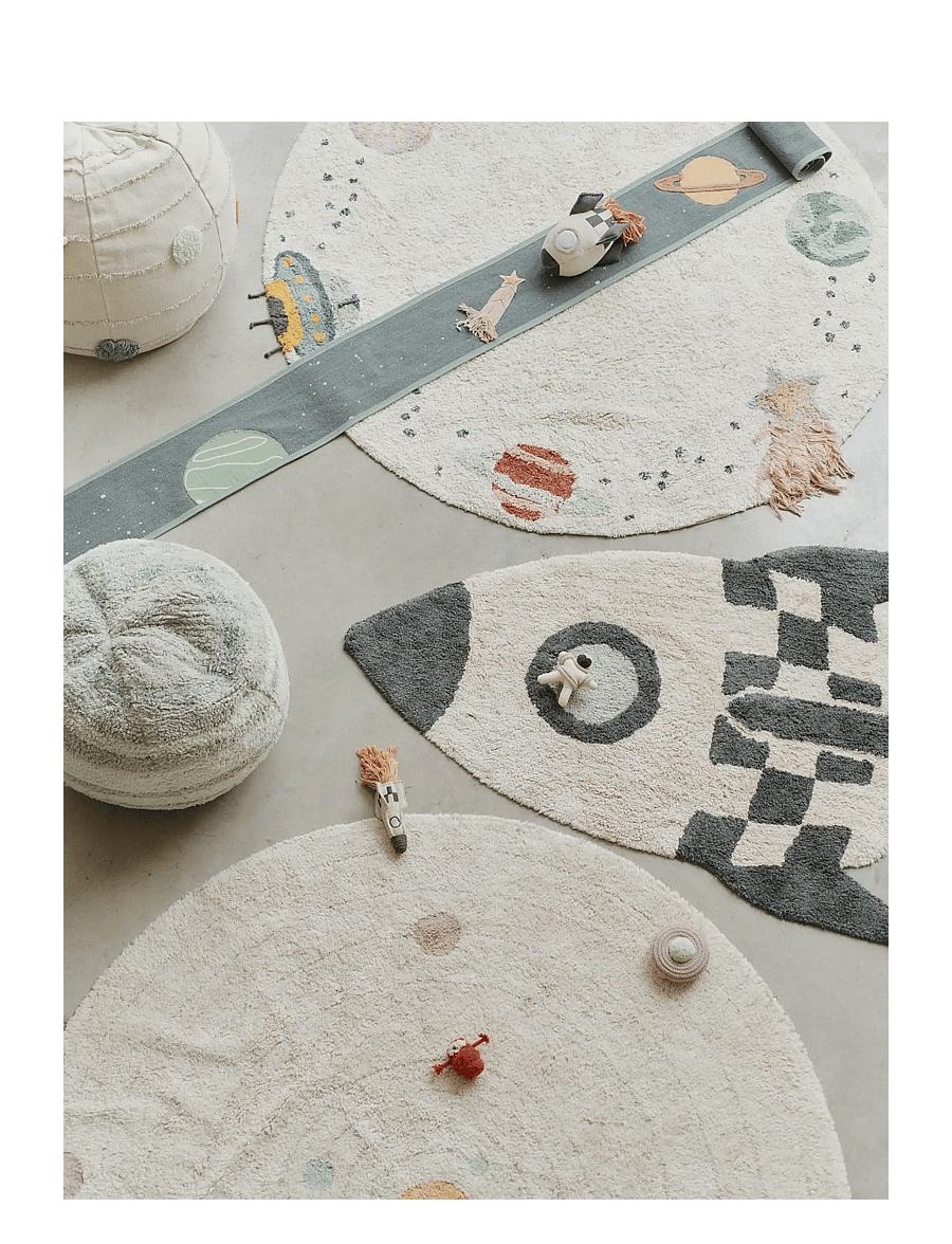 Lorena Canals - Washable Rug Rocket - asymmetriske tepper - natural, dark grey, trazo green, blue sage, light honey, new terracota, red - 2