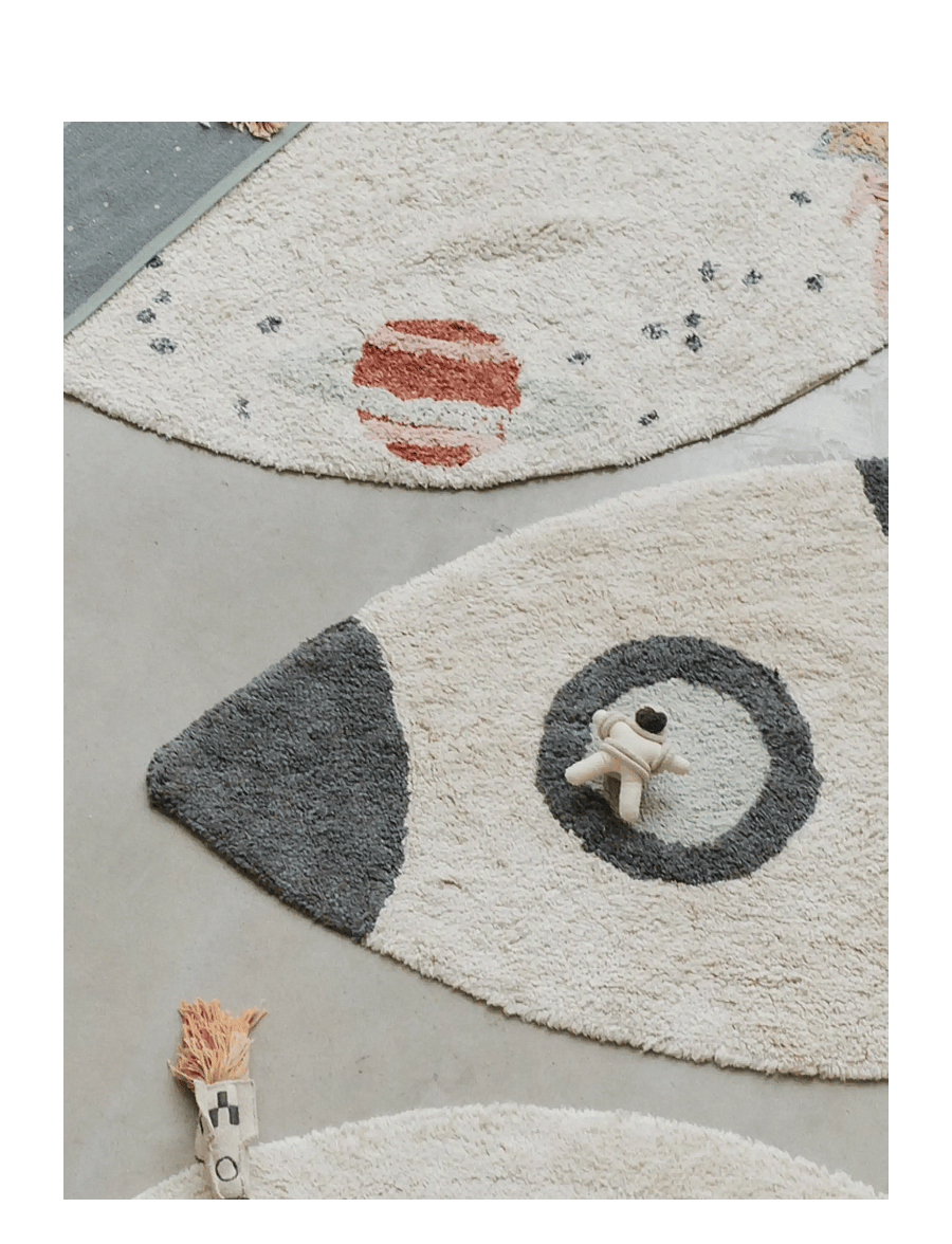 Lorena Canals - Washable Rug Rocket - asymmetriske tepper - natural, dark grey, trazo green, blue sage, light honey, new terracota, red - 3