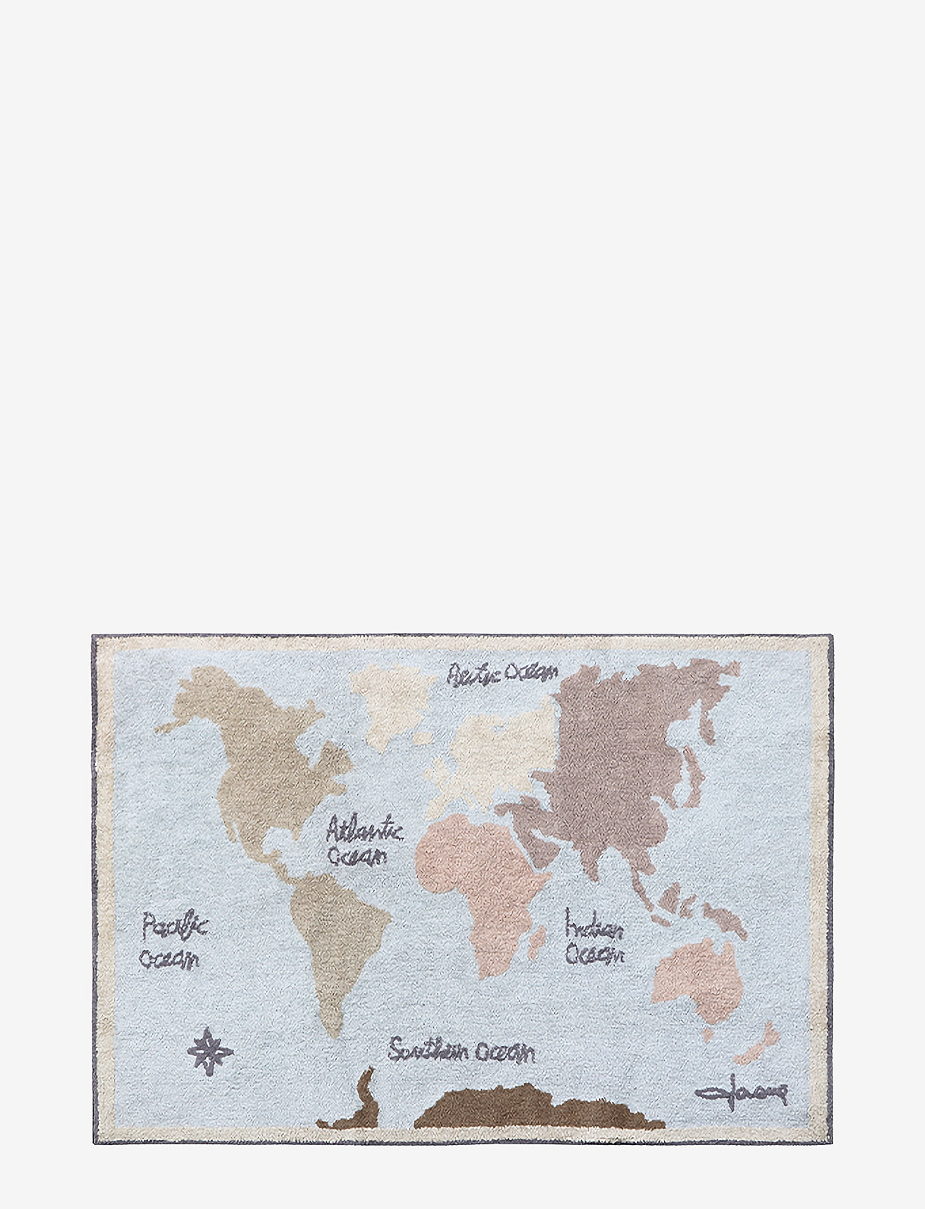 Lorena Canals - Washable rug Vintage Map - rektangulære tæpper - natural, sand beige, marron, beige dot, dark grey, butterfly grey, new blue - 0