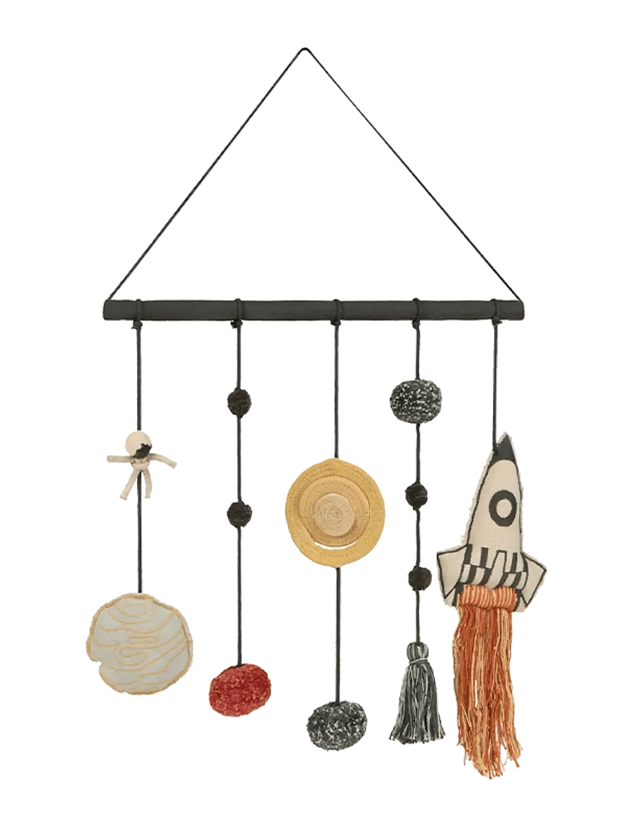 Lorena Canals - Wall Hanger Cosmos - väggdekor - dark grey, blue sage, chestnut, red, trazo green, natural, honey - 0