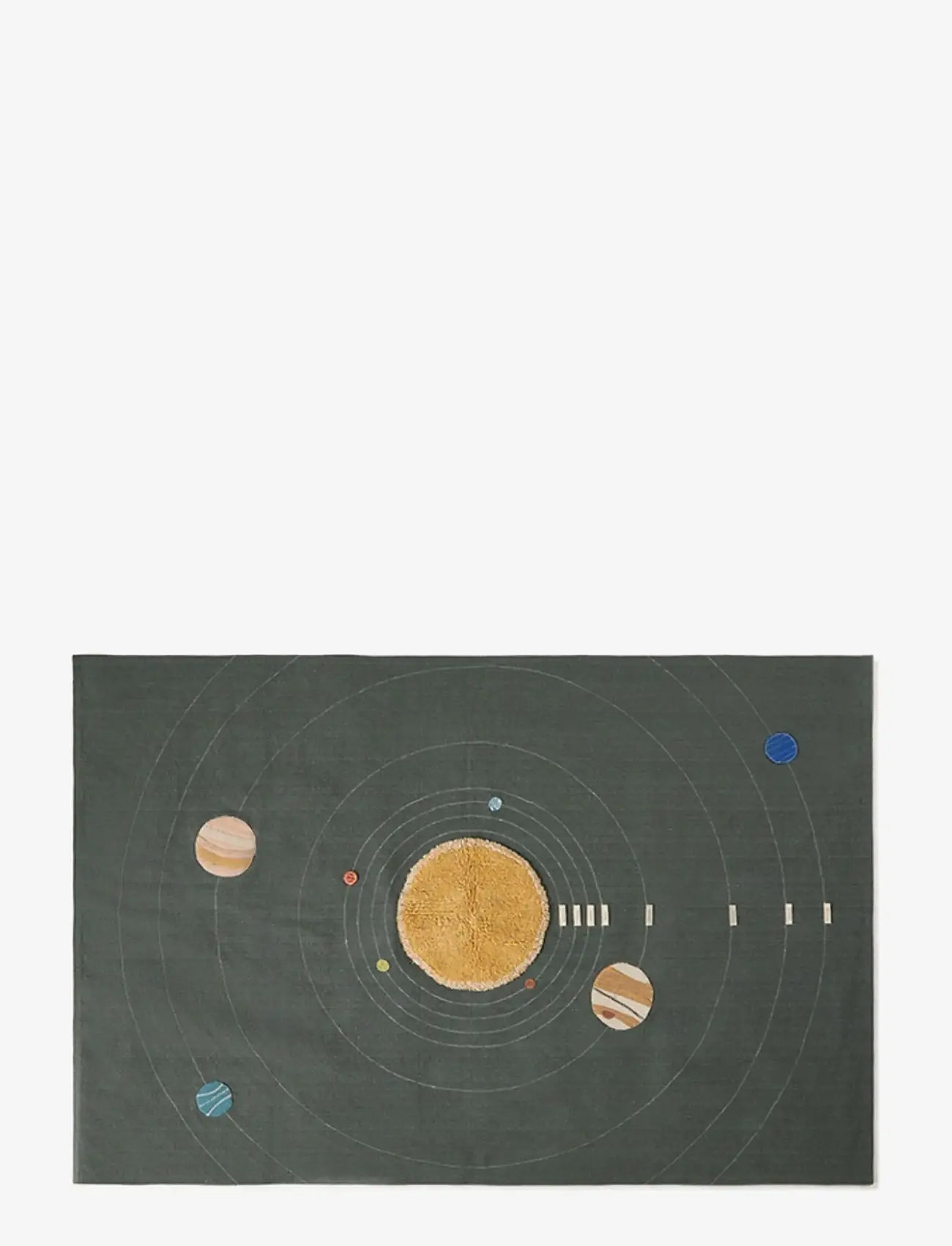 Lorena Canals - Wall Hanger Solar System - rektangulære tæpper - trazo green, dark grey, chestnut, az. yellow, green, petrolium, red, white, coffee, anil blue, elect - 0