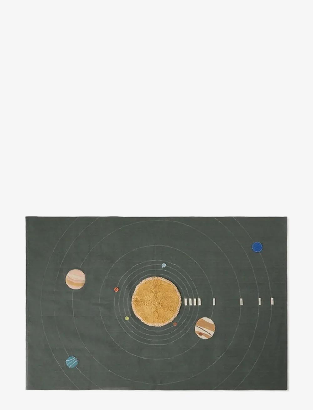 Lorena Canals - Wall Hanger Solar System - rektangulære tæpper - trazo green, dark grey, chestnut, az. yellow, green, petrolium, red, white, coffee, anil blue, elect - 0