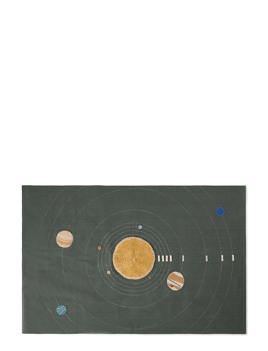 Lorena Canals - Wall Hanger Solar System - rektangulära mattor - trazo green, dark grey, chestnut, az. yellow, green, petrolium, red, white, coffee, anil blue, elect - 0