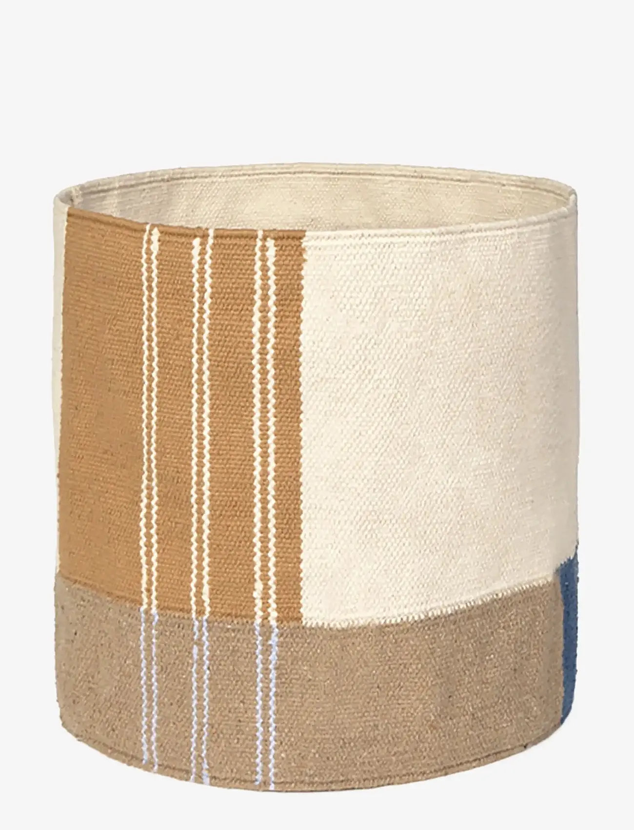 Lorena Canals - Handloom Basket Nopal - opbevaringskurve - rugcycled, ochre, patriot blue, anil, soil brown, natural - 1