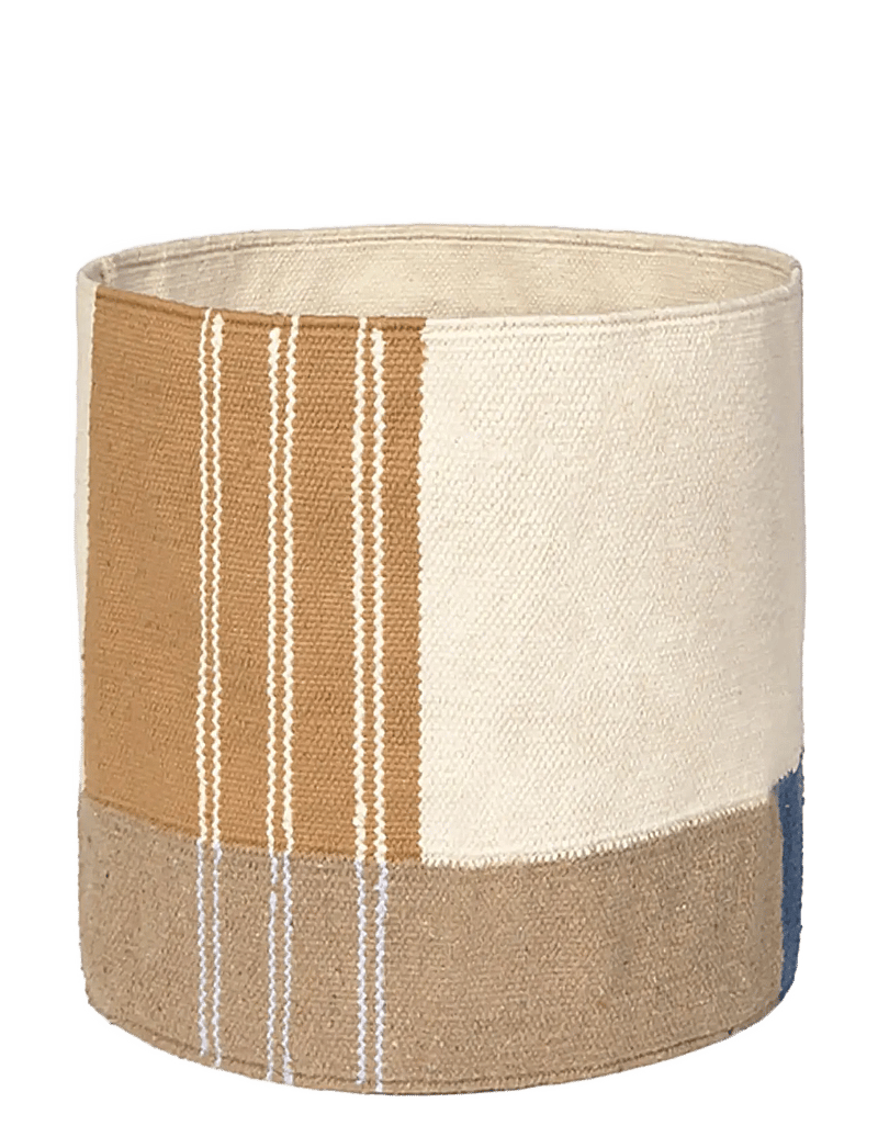 Lorena Canals - Handloom Basket Nopal - opbevaringskurve - rugcycled, ochre, patriot blue, anil, soil brown, natural - 1