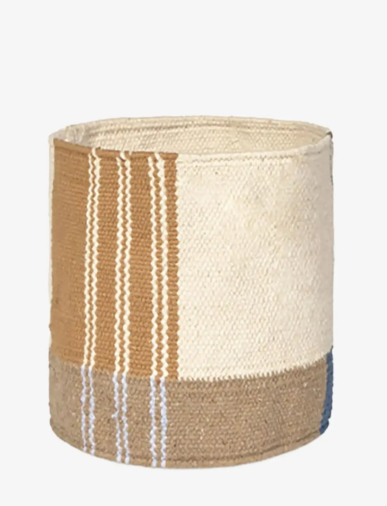 Lorena Canals - Handloom Mini Basket Nopal - opbevaringskurve - rugcycled , ochre , patriot blue , anil , soil brown , natural - 1