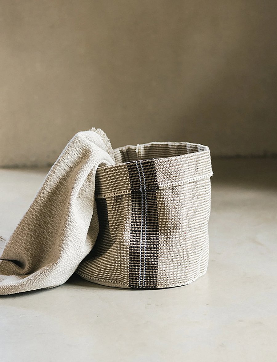 Lorena Canals - Handloom Basket Tule - förvaringskorgar - rugcycled, natural, aqua, anil, coffee - 3