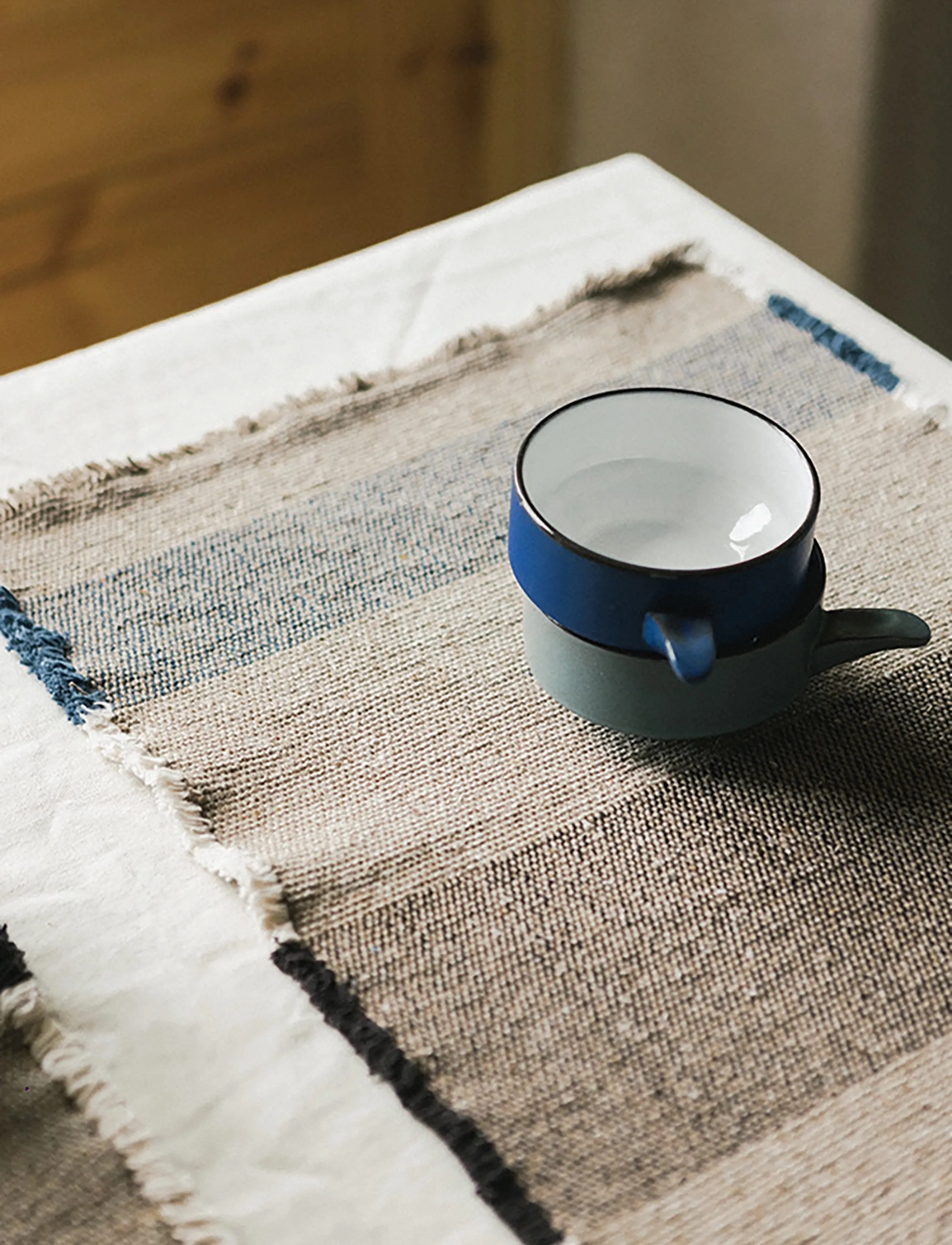 Lorena Canals - Set of 2 Handloom Placemats  La Condesa - platzdeckchen - patroit blue, coffee bean, rugcycled, natural - 2