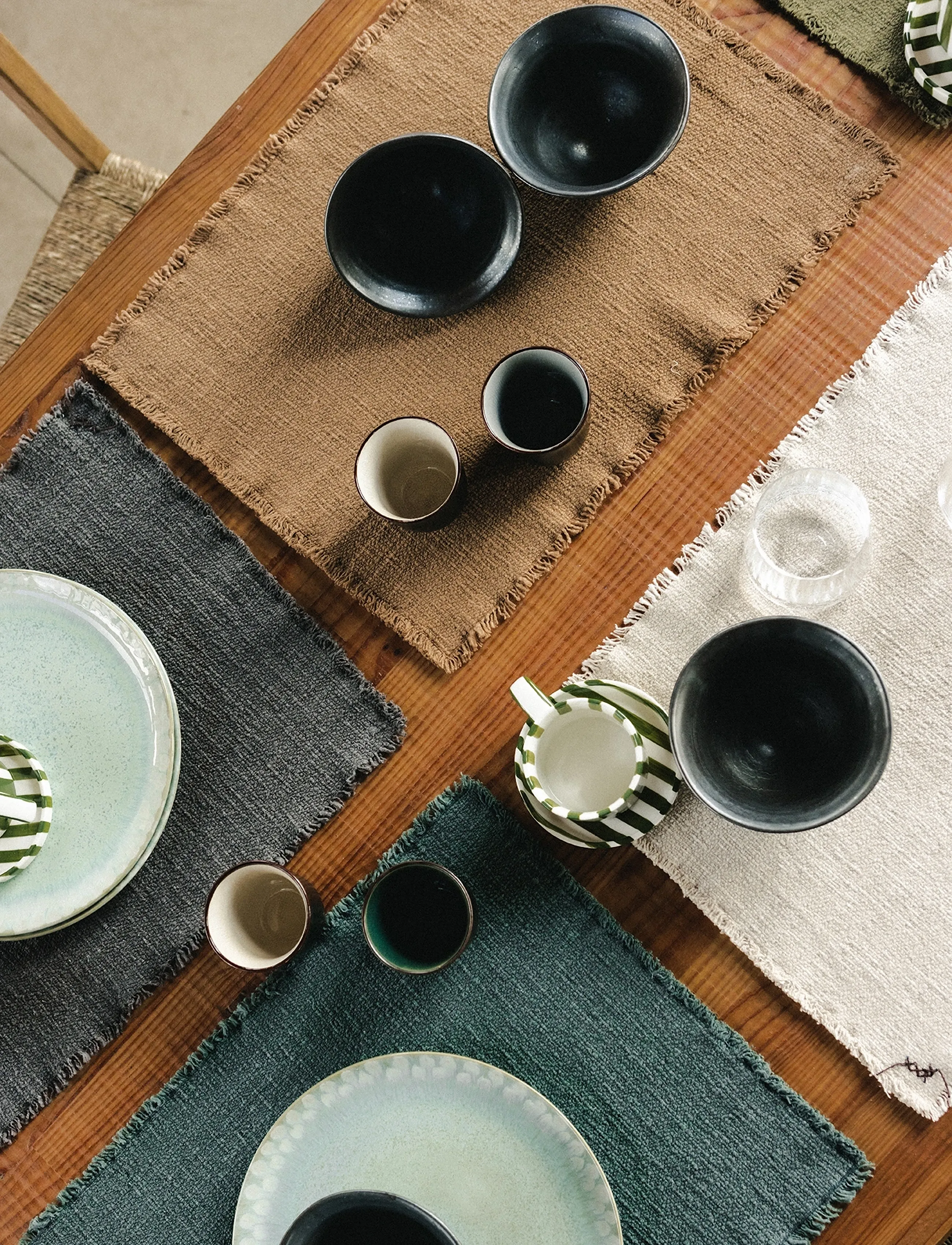 Lorena Canals Handloom Placemats Duck Green (Set Of 2), 38X 50 cm, Green, Tableware > Placemats, Unisex