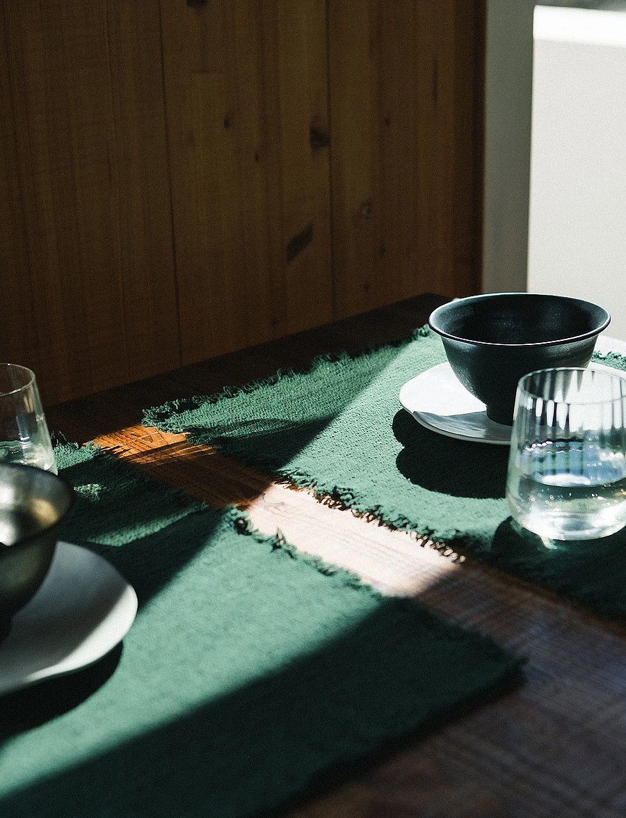 Lorena Canals - Handloom Placemats Duck green (Set of 2) - dækkeservietter - duck green - 2