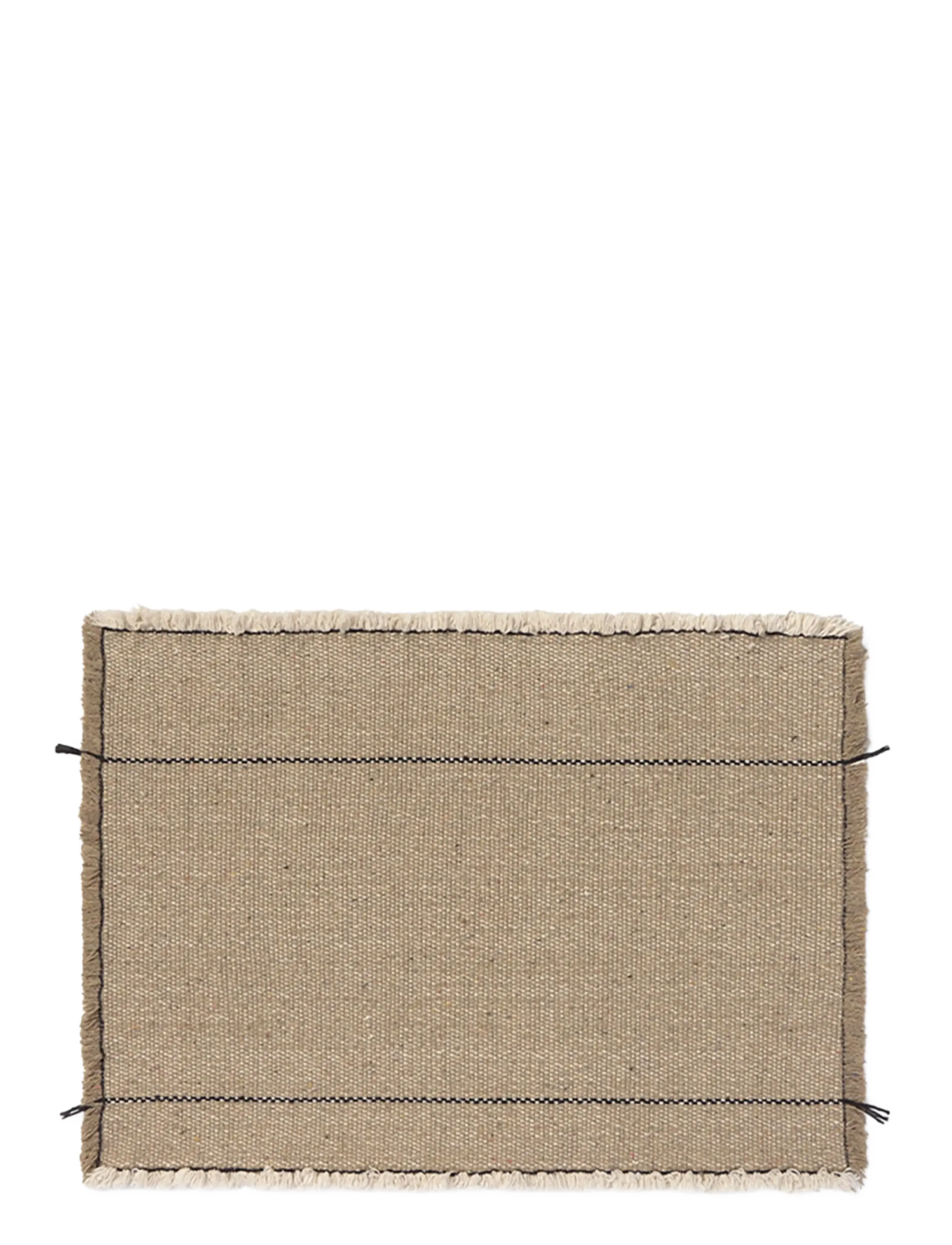 Lorena Canals Set of 4 Handloom Placemats Juarez - Placemats - RUGCYCLED, BLACK, NATURAL / beige