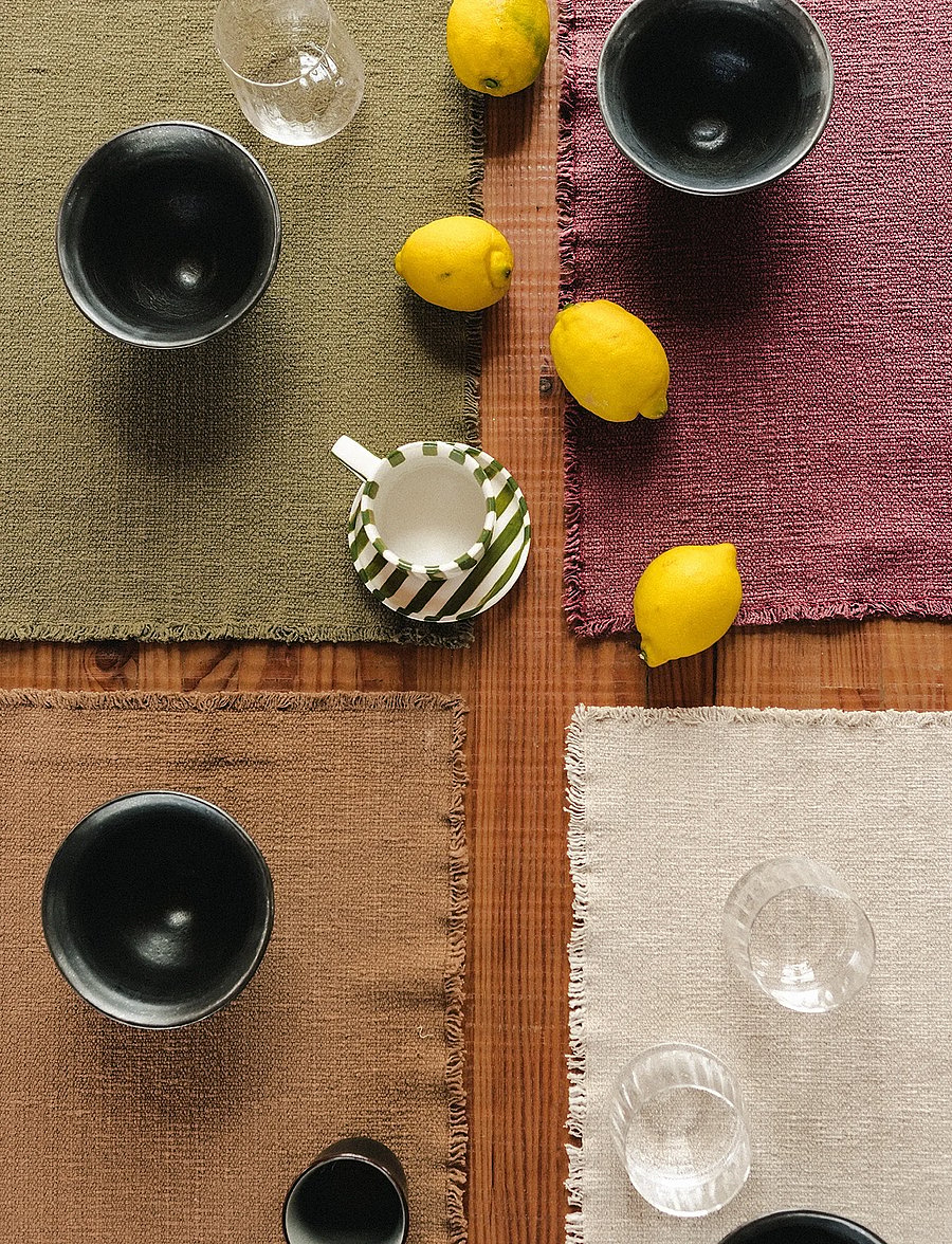 Lorena Canals - Handloom Placemats Marsala (Set of 2) - dækkeservietter - marsala - 0