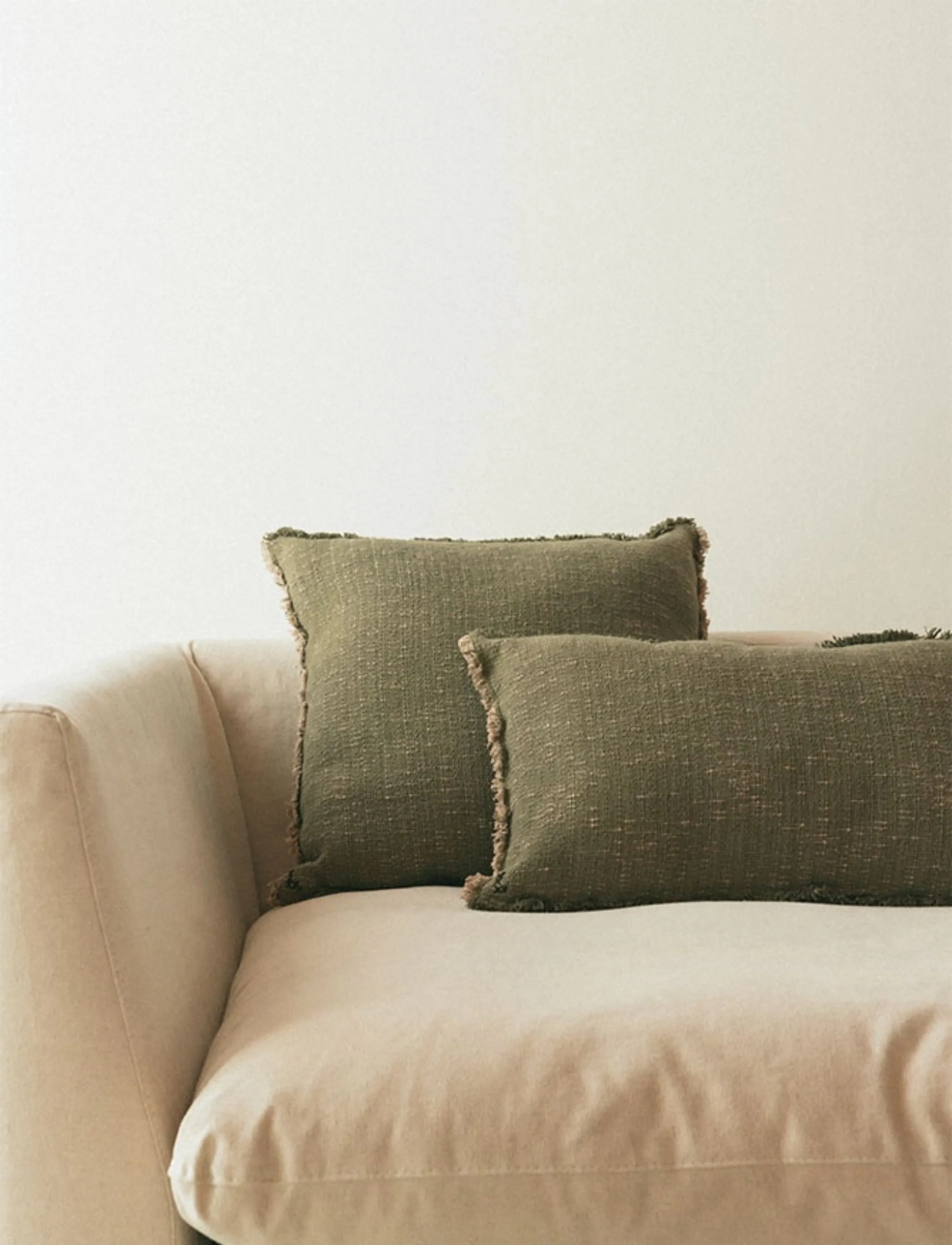 Lorena Canals Handloom Rectangular Cushion Kaki, 30X 50 cm, Cushions & Blankets, Khakigrün - Cushions, Homeware