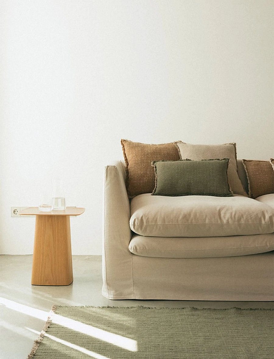 Lorena Canals - Handloom Rectangular Cushion Kaki - koristetyynyt - kaki and beige - 3