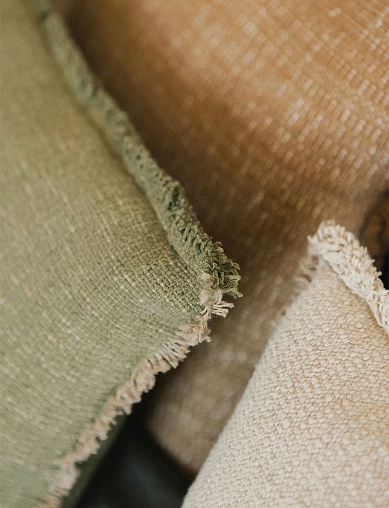 Lorena Canals - Handloom Rectangular Cushion Kaki - prydnadskuddar - kaki and beige - 3