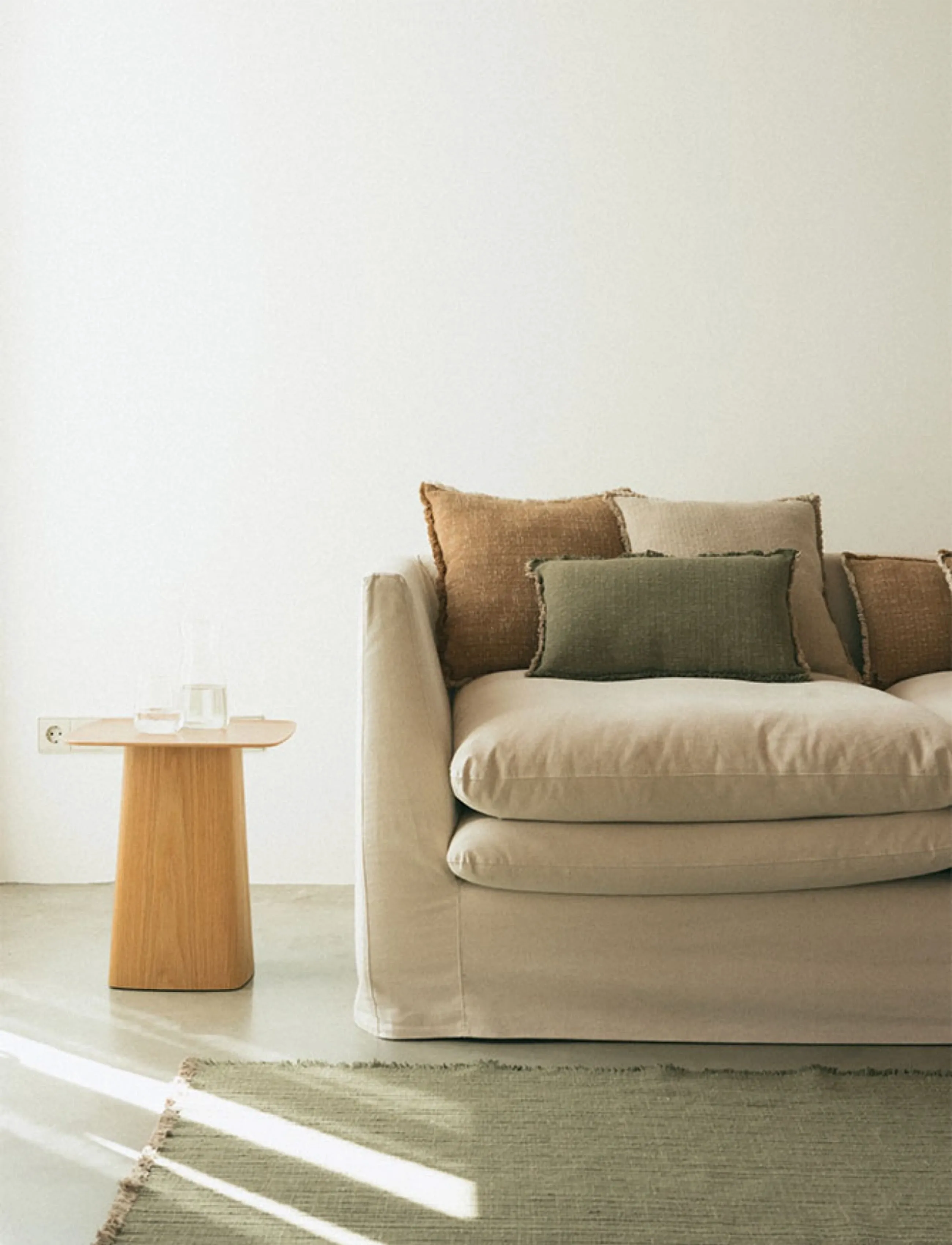 Lorena Canals Handloom Square Cushion Kaki, 45X 45 cm, Cushions & Blankets, Khakigrün - Cushions, Homeware