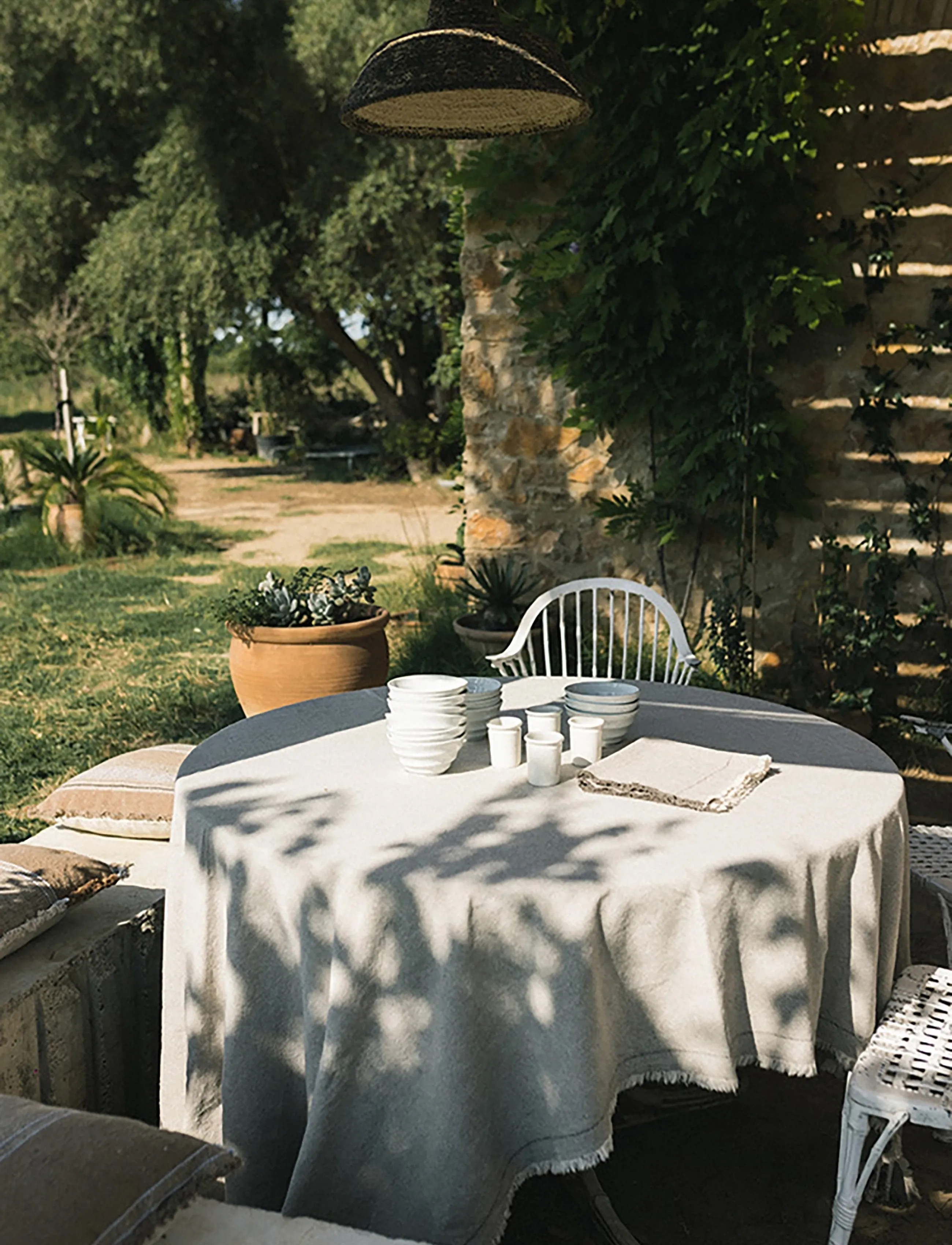 Lorena Canals Handloom Table Cloth Greige, 160X 250 cm, Kitchen Textiles, Beige - Tablecloths & Runners, Homeware