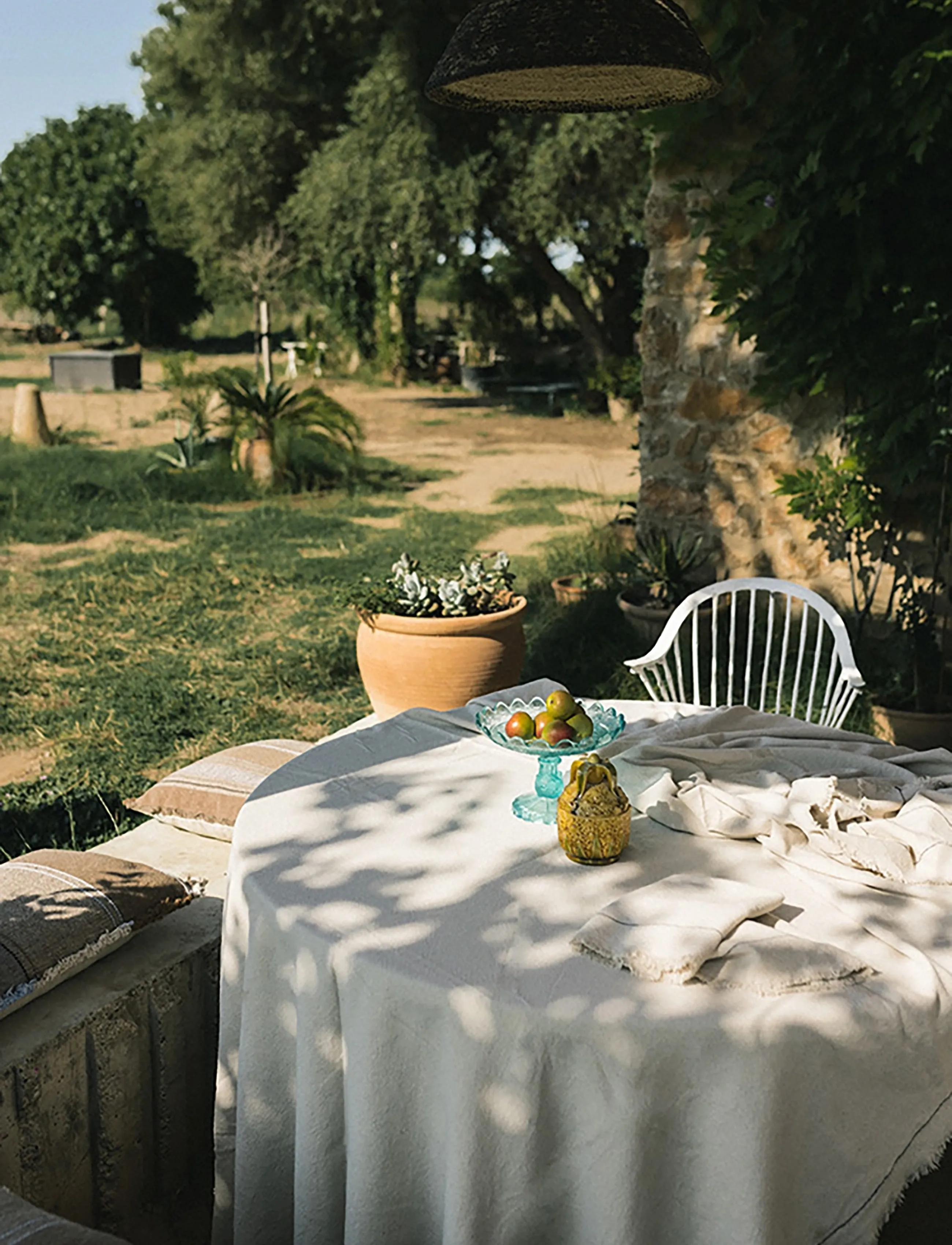 Lorena Canals Handloom Table Cloth Natural, 160X 250 cm, Kitchen Textiles, Creme - Tablecloths & Runners, Homeware