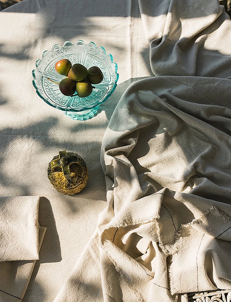 Lorena Canals - Handloom Table Cloth Natural - tablecloths & runners - coffee bean, natural - 2
