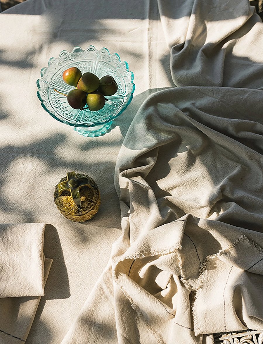 Lorena Canals - Handloom Table Cloth Natural - duge & bordløbere - coffee bean, natural - 2