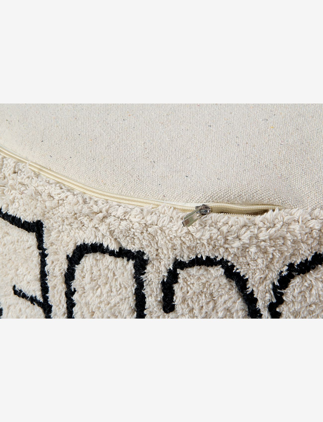 Lorena Canals - Pouffe ABC Natural - Black - møbler - natural, black - 3