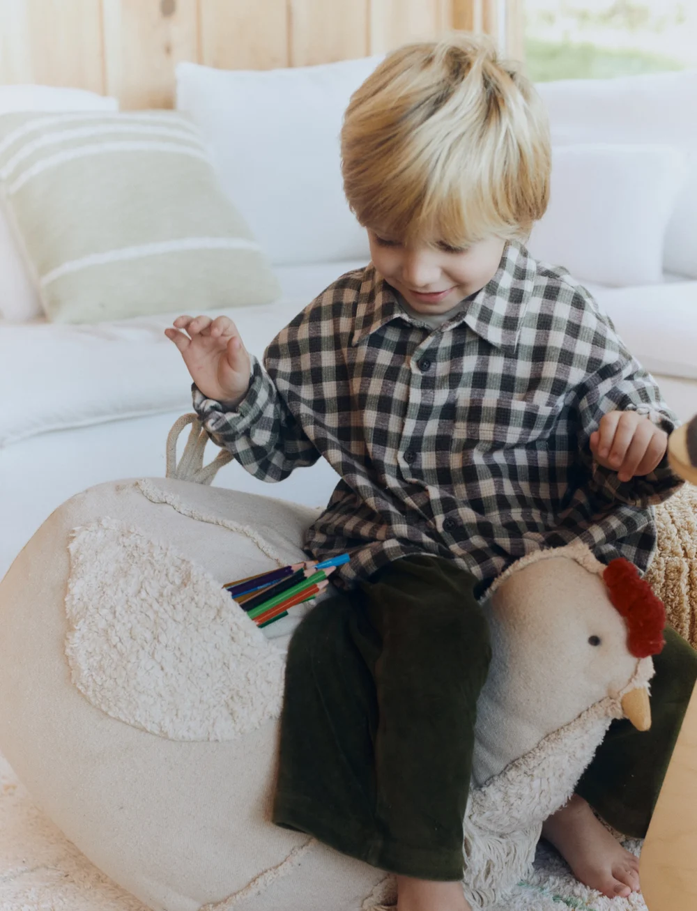 Lorena Canals - Pouf Chicken - puffer - natural, red, honey - 0