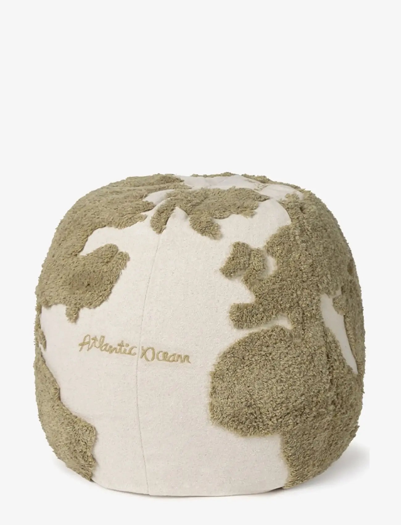 Lorena Canals - Pouf World Map Rugcycled - poufs - rugcycled, natural - 0