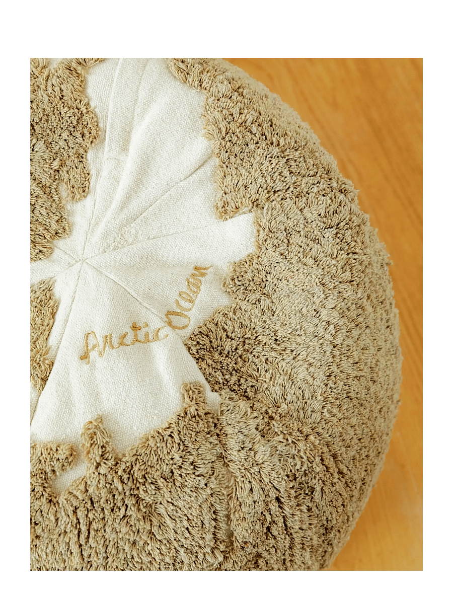 Lorena Canals - Pouf World Map Rugcycled - puhvetid ja tugitoolid - rugcycled, natural - 3