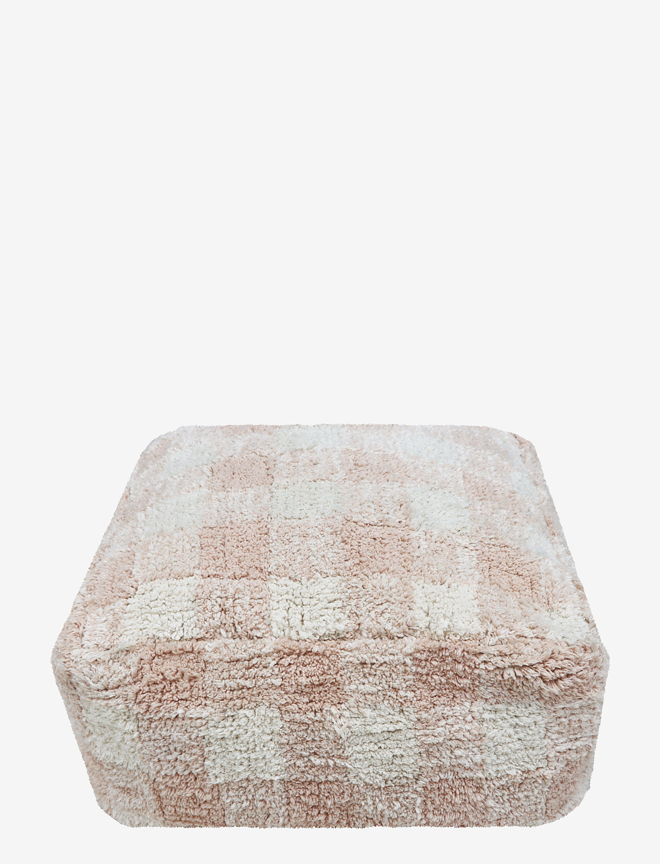 Lorena Canals - Pouf Vichy Rose - pouffes - natural, rose - 0