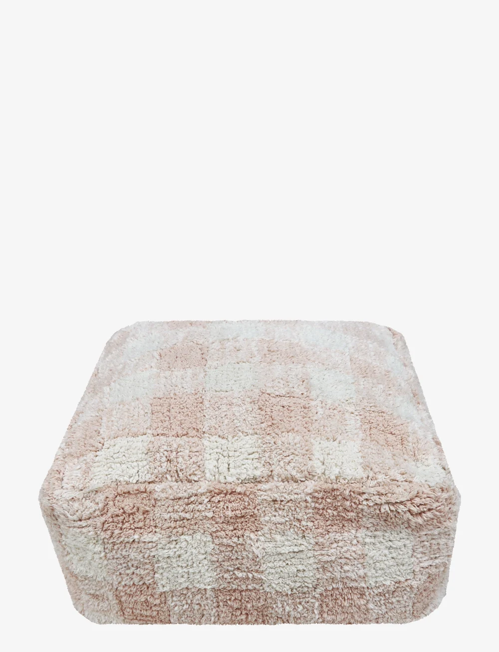Lorena Canals - Pouf Vichy Rose - pouffes - natural, rose - 0