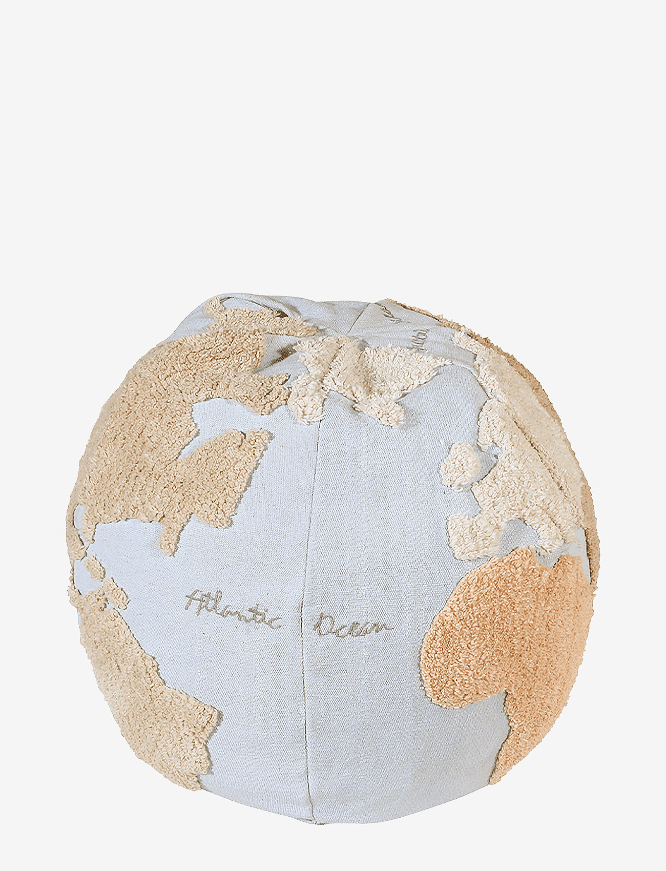 Lorena Canals - Pouffe World Map - kopfkissen - beige, natural, lino, grey, linen, light blue - 0