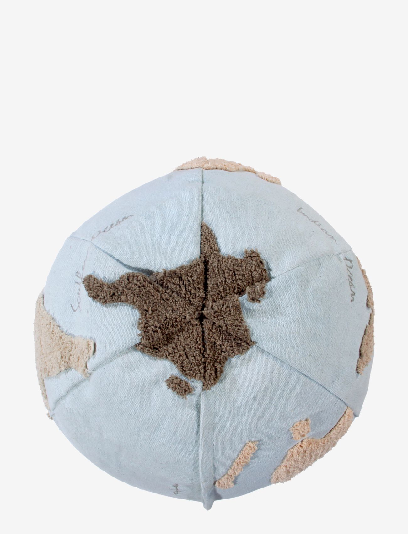 Lorena Canals - Pouffe World Map - kopfkissen - beige, natural, lino, grey, linen, light blue - 1