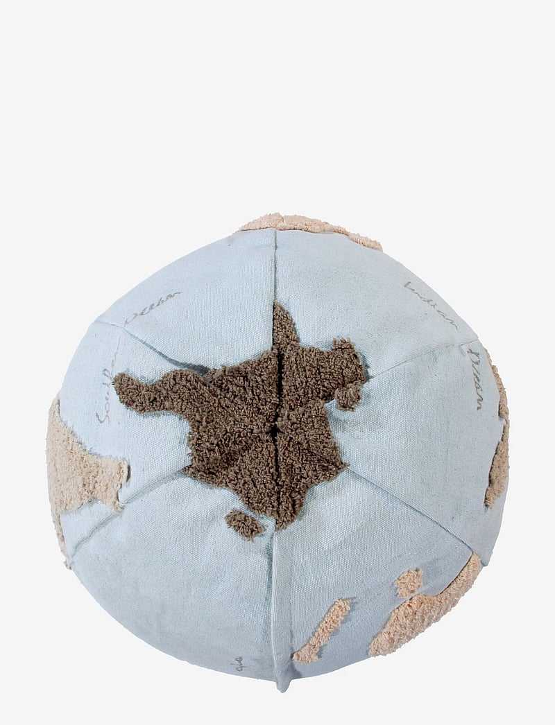 Lorena Canals - Pouffe World Map - kopfkissen - beige, natural, lino, grey, linen, light blue - 1