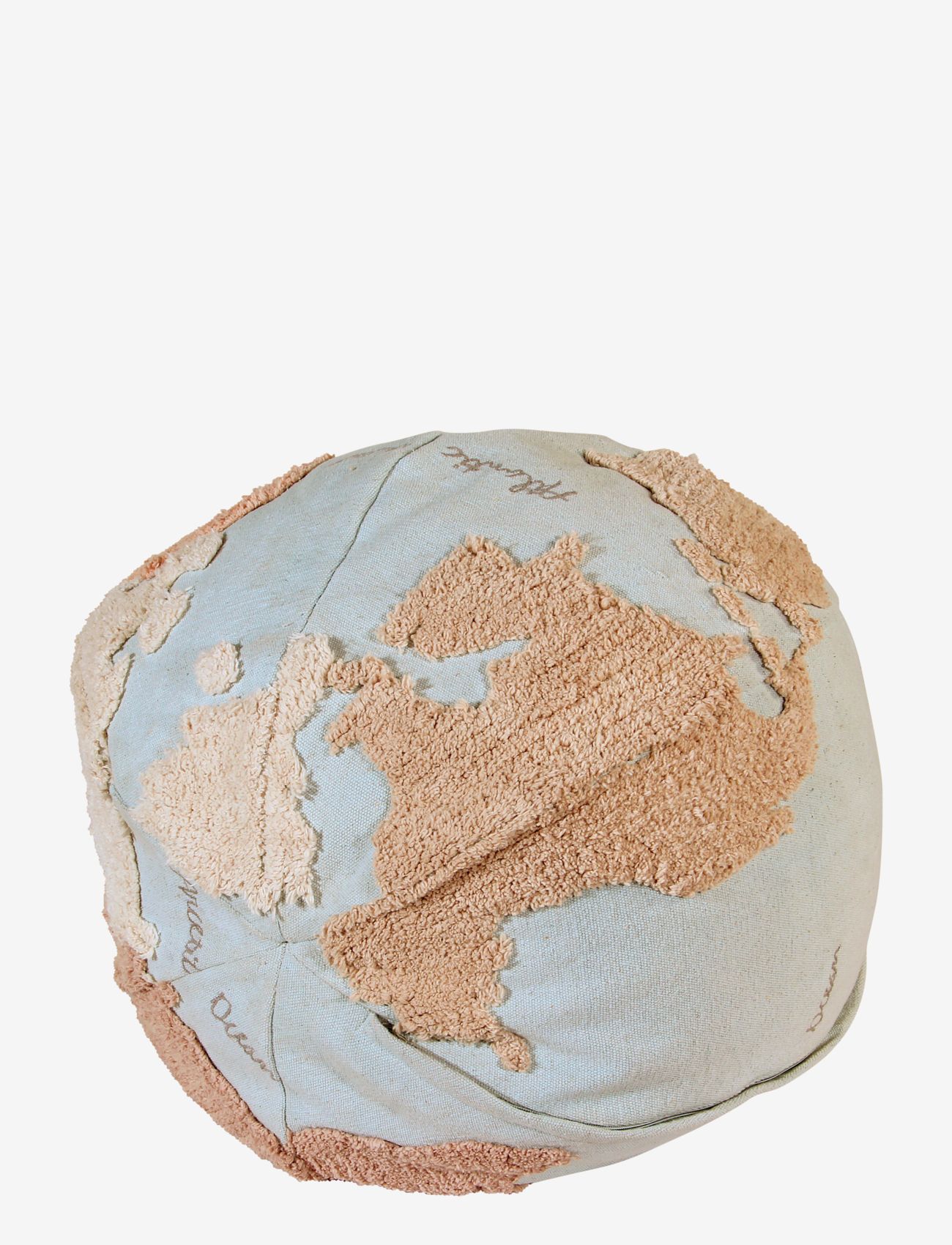 Lorena Canals - Pouffe World Map - kopfkissen - beige, natural, lino, grey, linen, light blue - 2