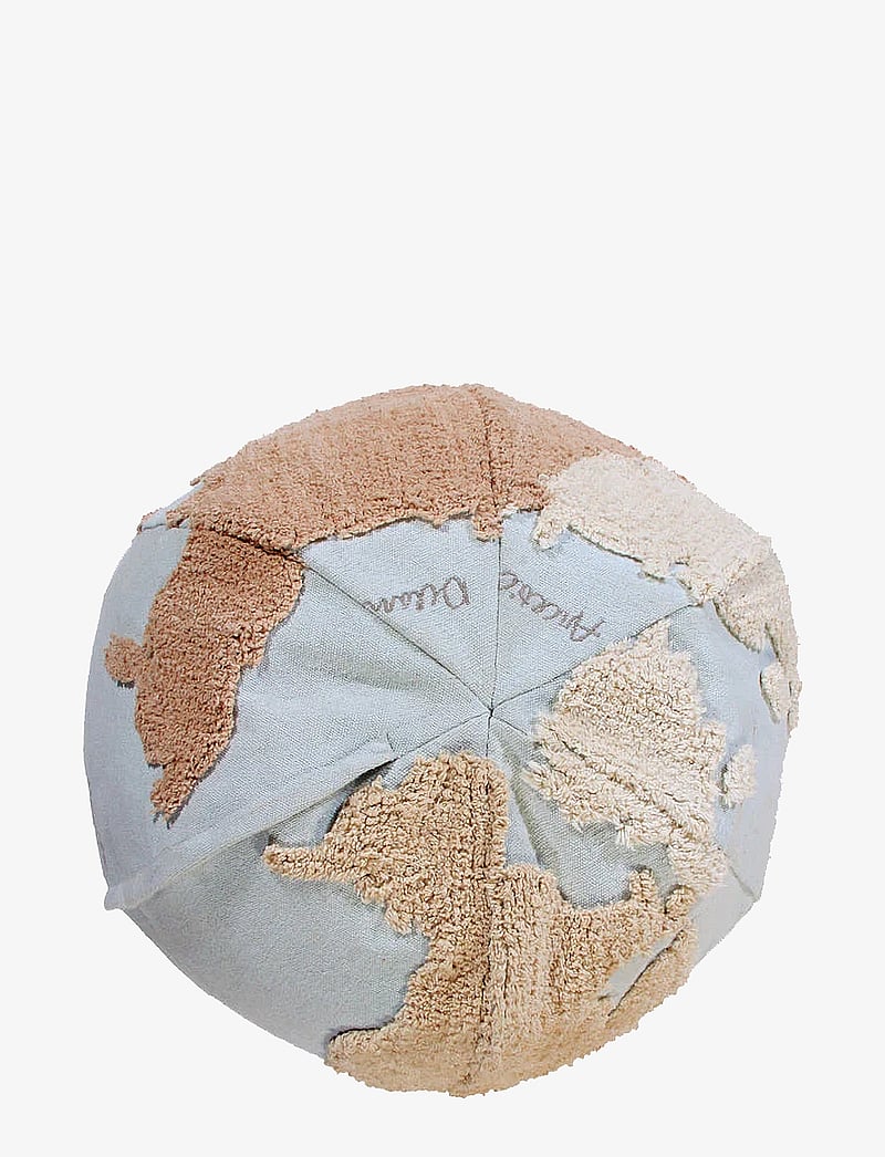 Lorena Canals - Pouffe World Map - kopfkissen - beige, natural, lino, grey, linen, light blue - 3