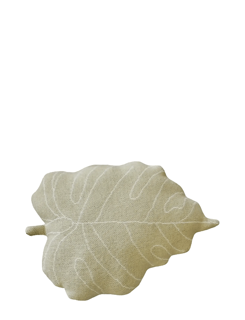 Lorena Canals - Knitted cushion Baby Leaf Olive - padjad - light olive, natural - 0