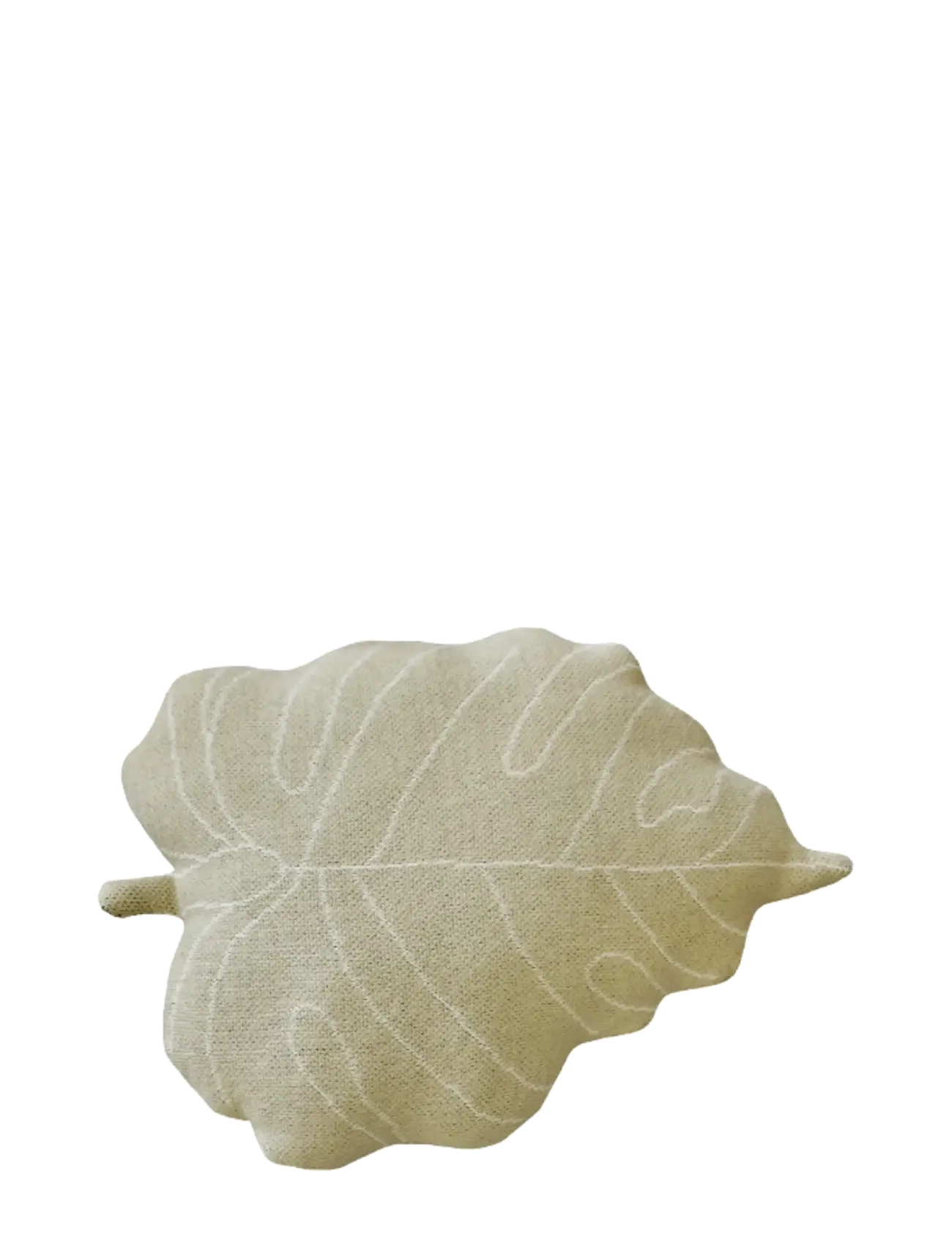 Lorena Canals Knitted cushion Baby Leaf Olive - Tekstiler - LIGHT OLIVE, NATURAL / green