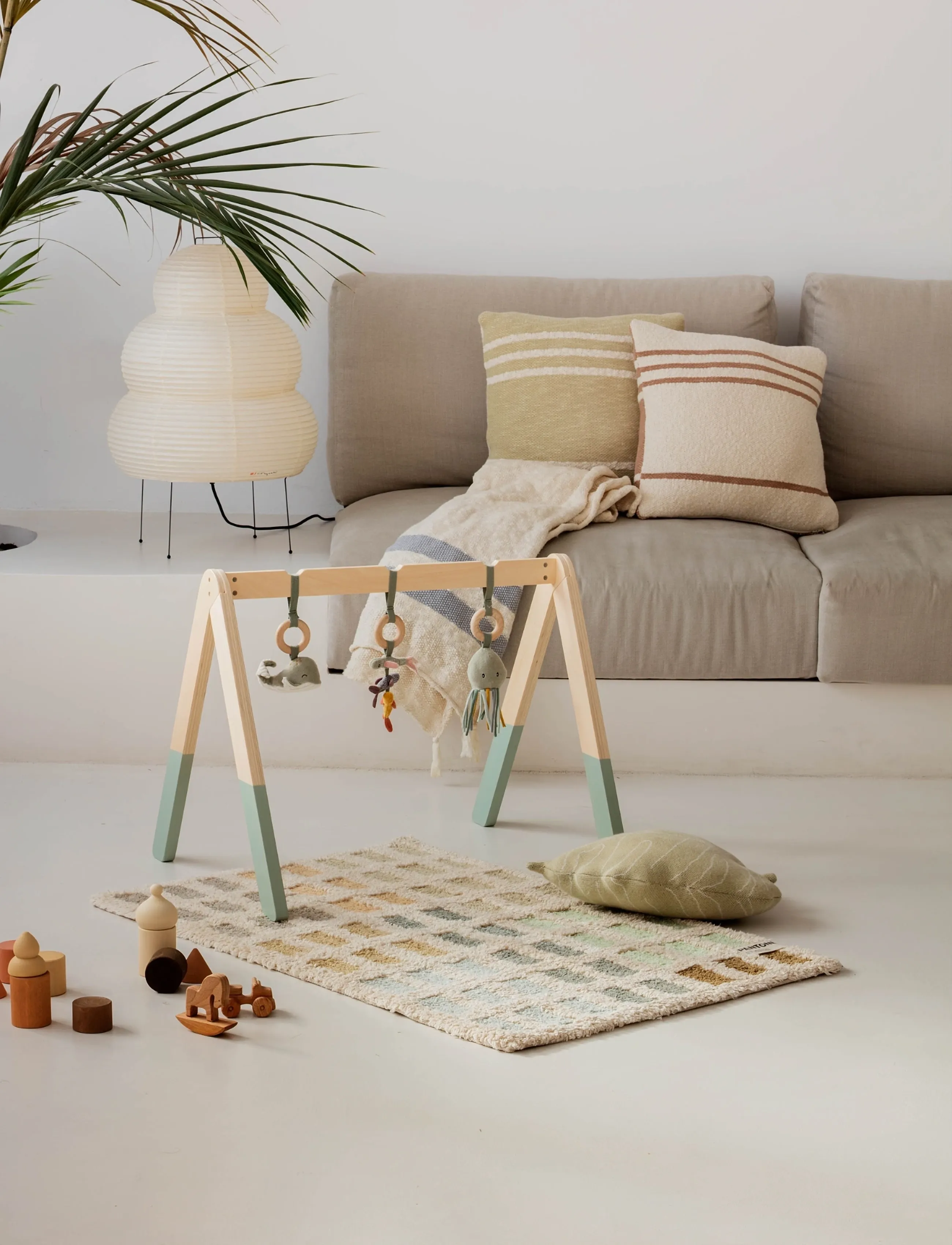Lorena Canals Knitted Cushion Baby Leaf Olive, 28X 42 cm, Cushions & Blankets, Grün - Cushions, Homeware