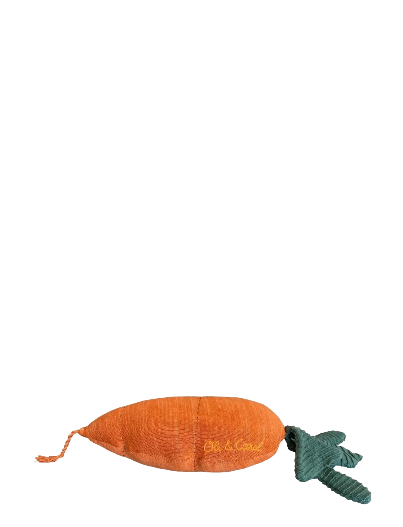 Lorena Canals - Knitted cushion Cathy the Carrot - skrautpúðar - dark green, orange, salmon - 2