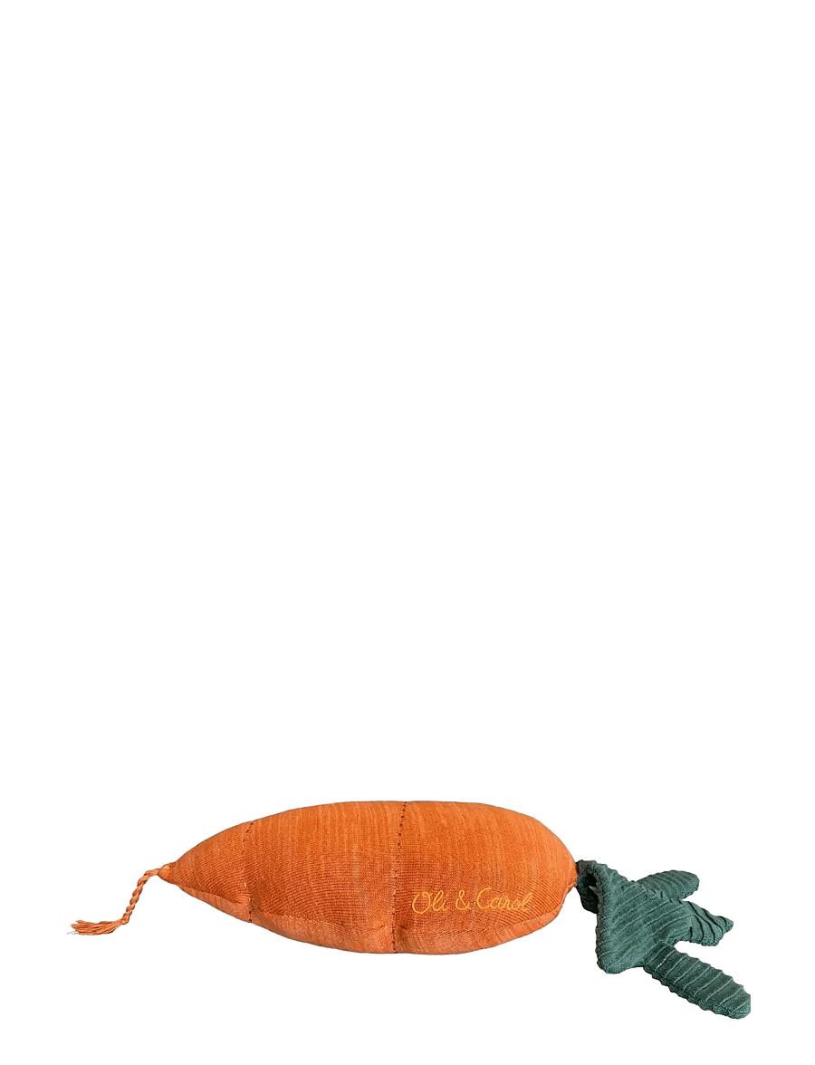 Lorena Canals - Knitted cushion Cathy the Carrot - dekoratiivpadjad - dark green, orange, salmon - 2
