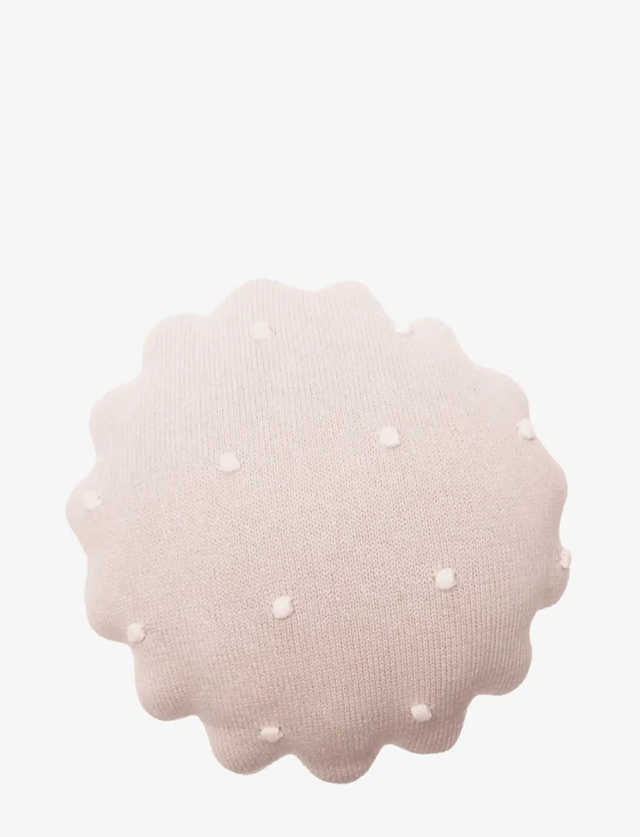 Lorena Canals - Knitted Cushion Round Biscuit Pink - dekorative kissen - pink pearl, ivory - 1